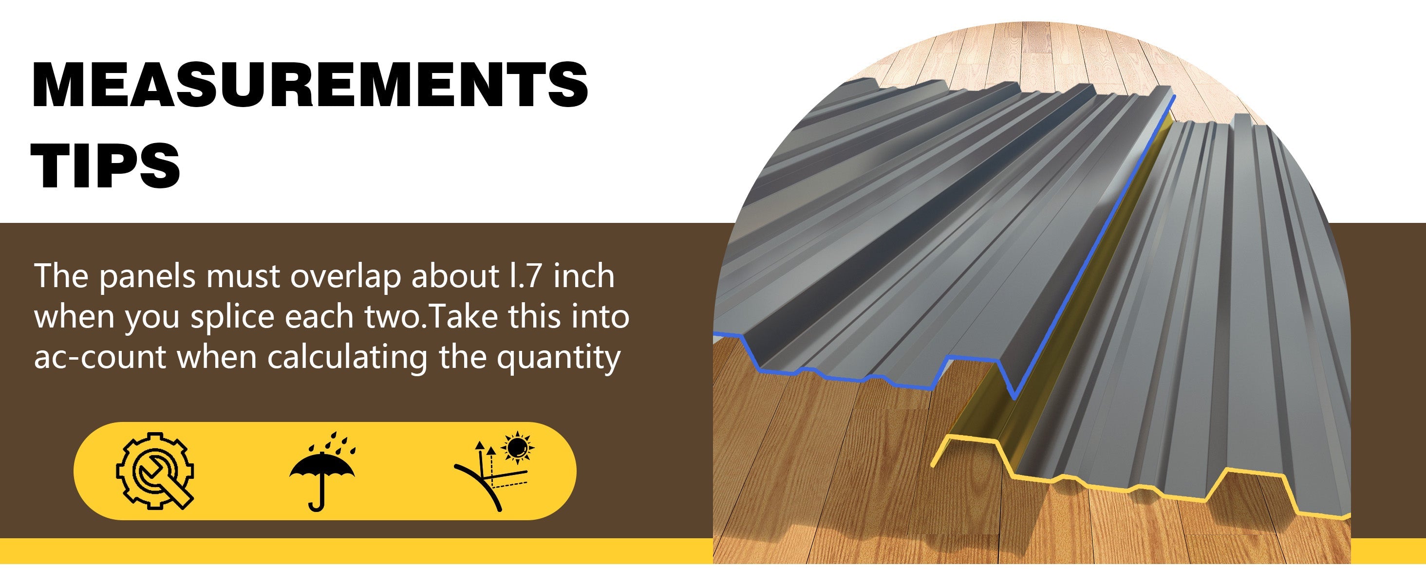 15 Pcs Heavy Duty Waterproof Metal Roofing Panels