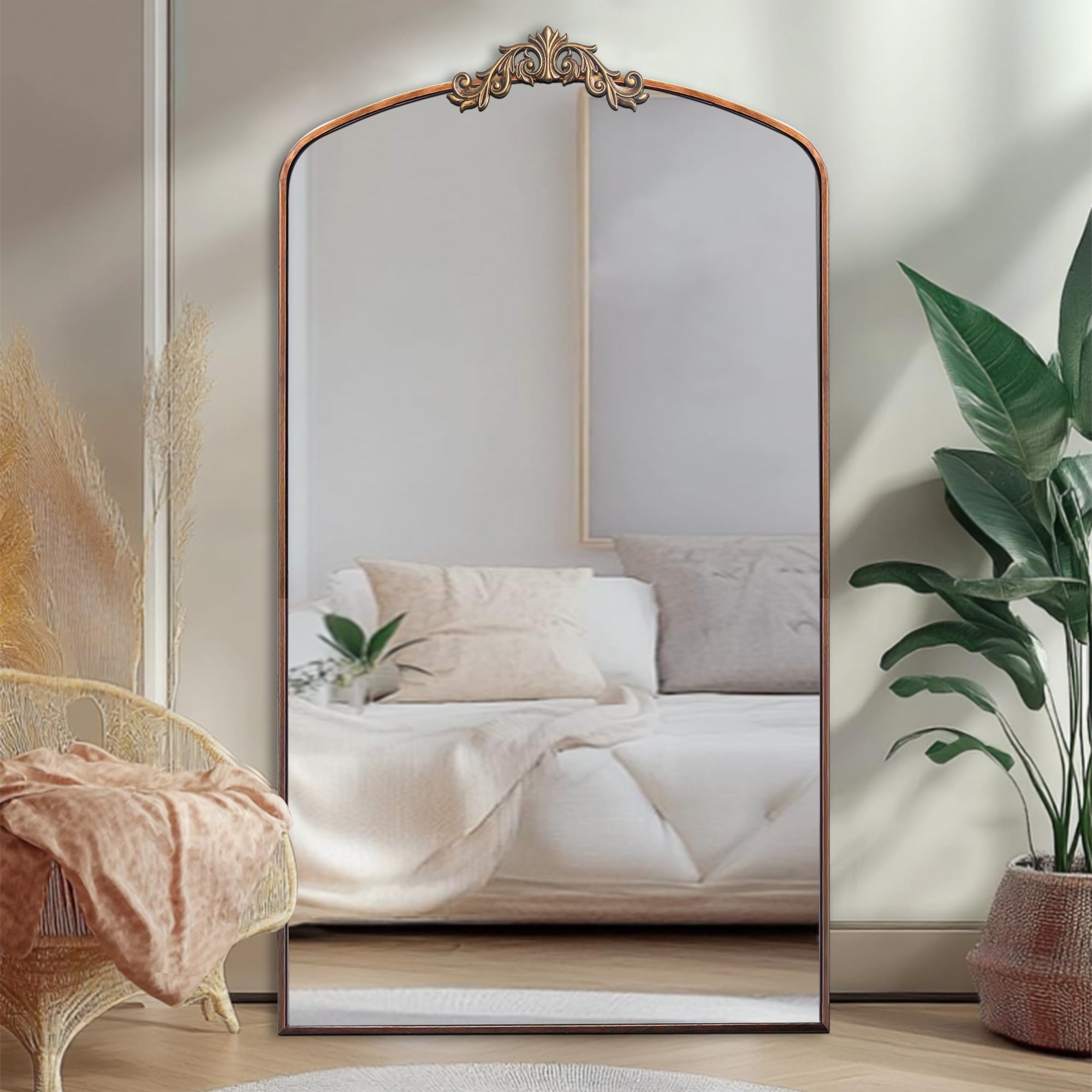 Vintage Ornate Arched Full Length Mirror