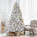 5FT Flocked Christmas Tree with 300 Colorful UL Lights