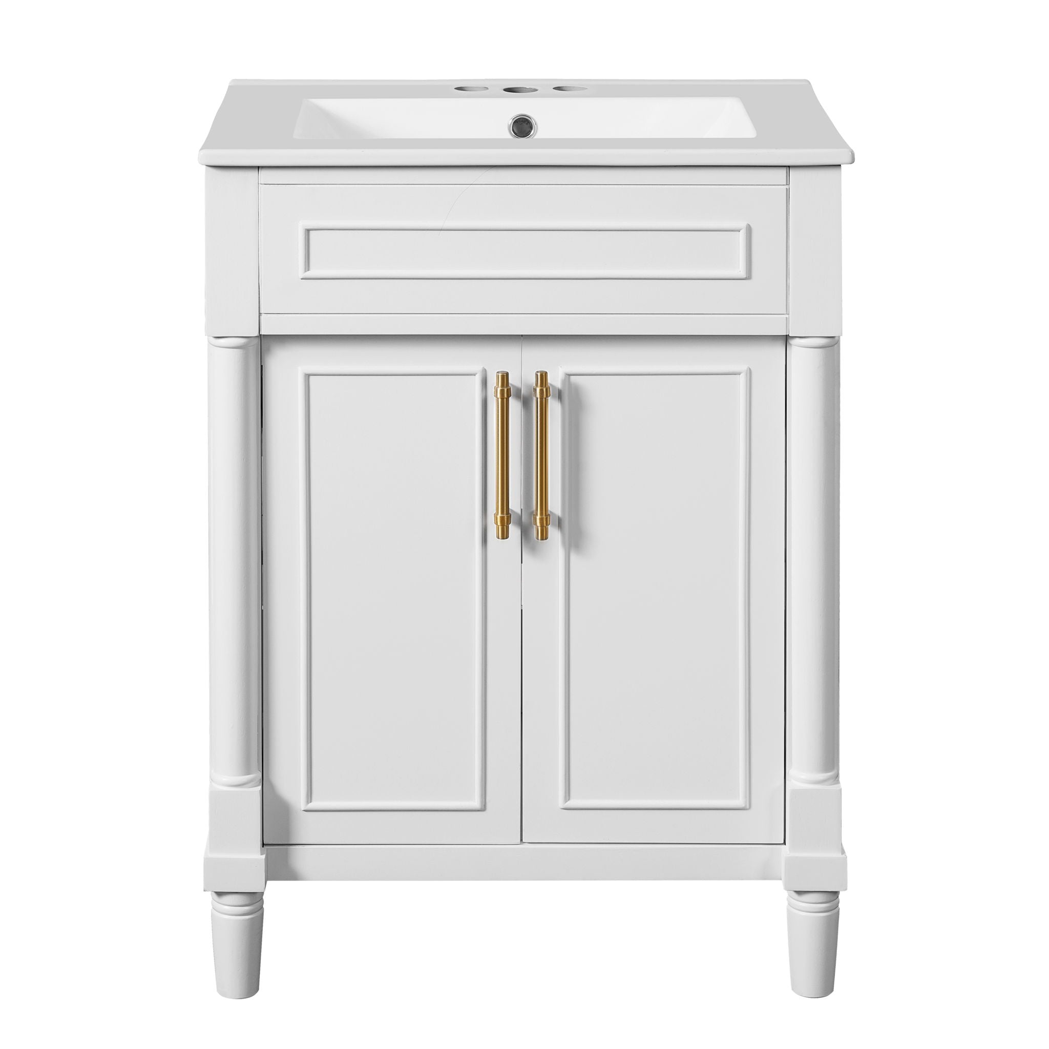 Bathroom Vanity With Integrated Sink and 2 Door Cabinet