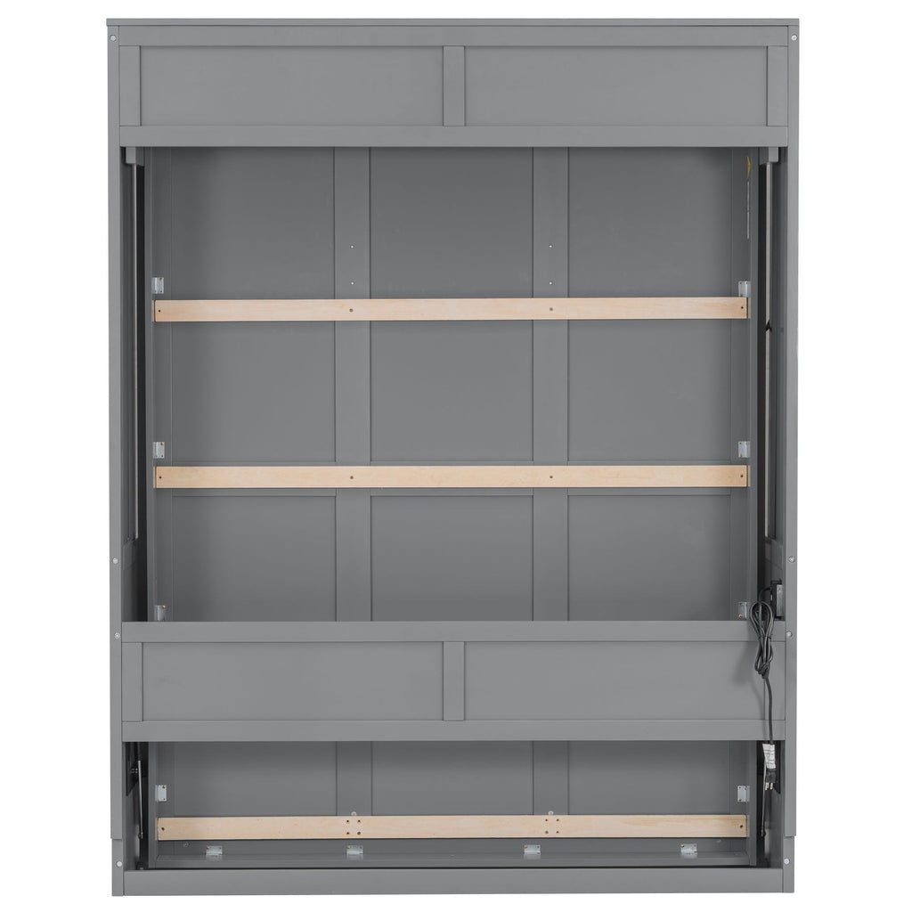 Murphy Bed With Desk, LED Lights & USB Charging Station