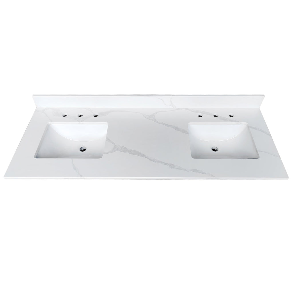 61-Inch Quartz Double Bathroom Vanity Top