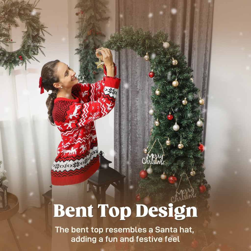 6 Ft Prelit Bent Top Christmas Tree
