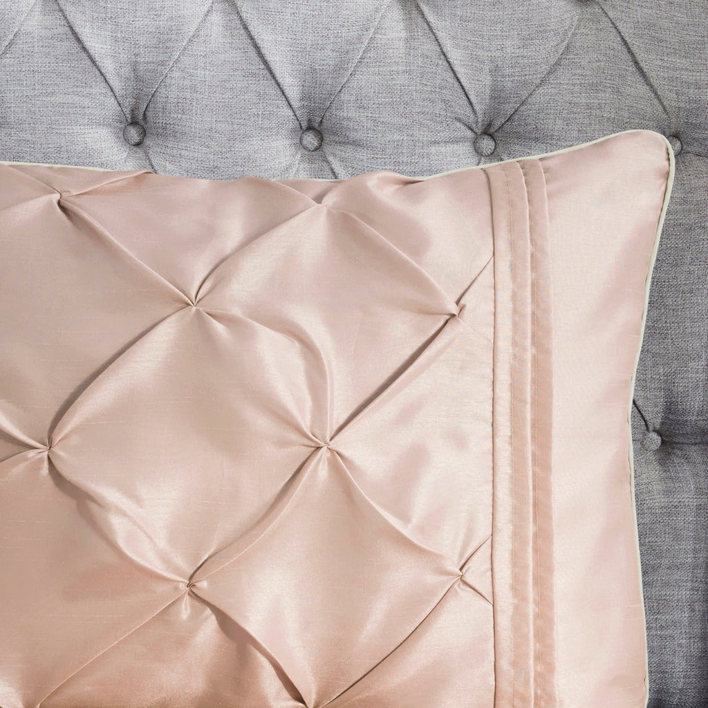 7 Piece Tufted Comforter Set Blush Cal King