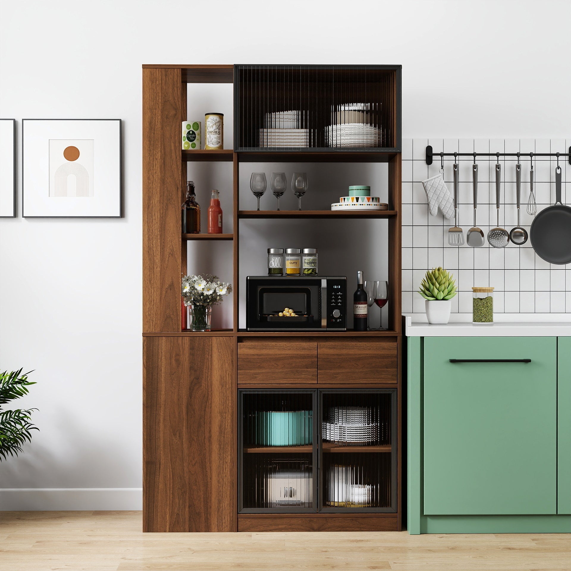 70.87"H Tall Storage Cabinet with Multi-Functional Storage Space