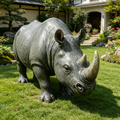 27.5" Large Realistic Rhinoceros Garden Statue