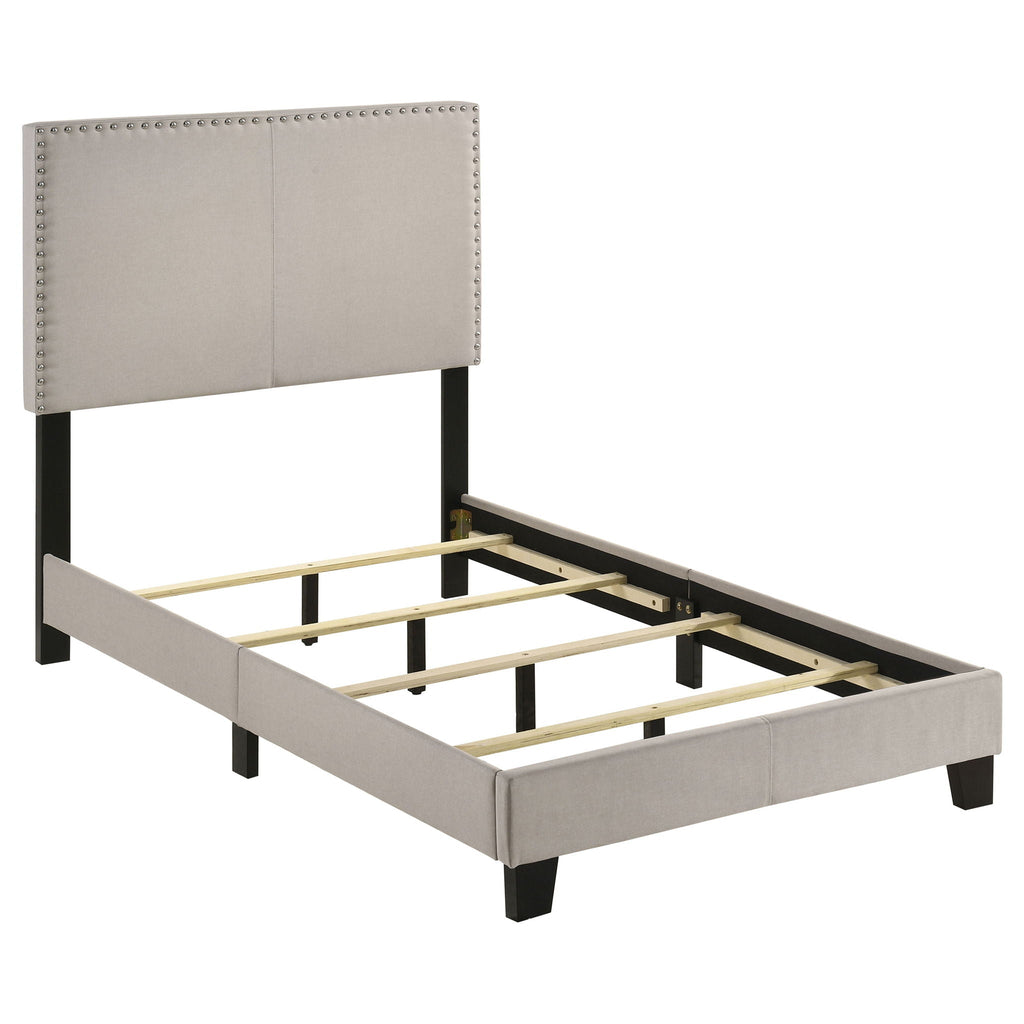 Boyd Upholstered Twin Panel Bed Ivory