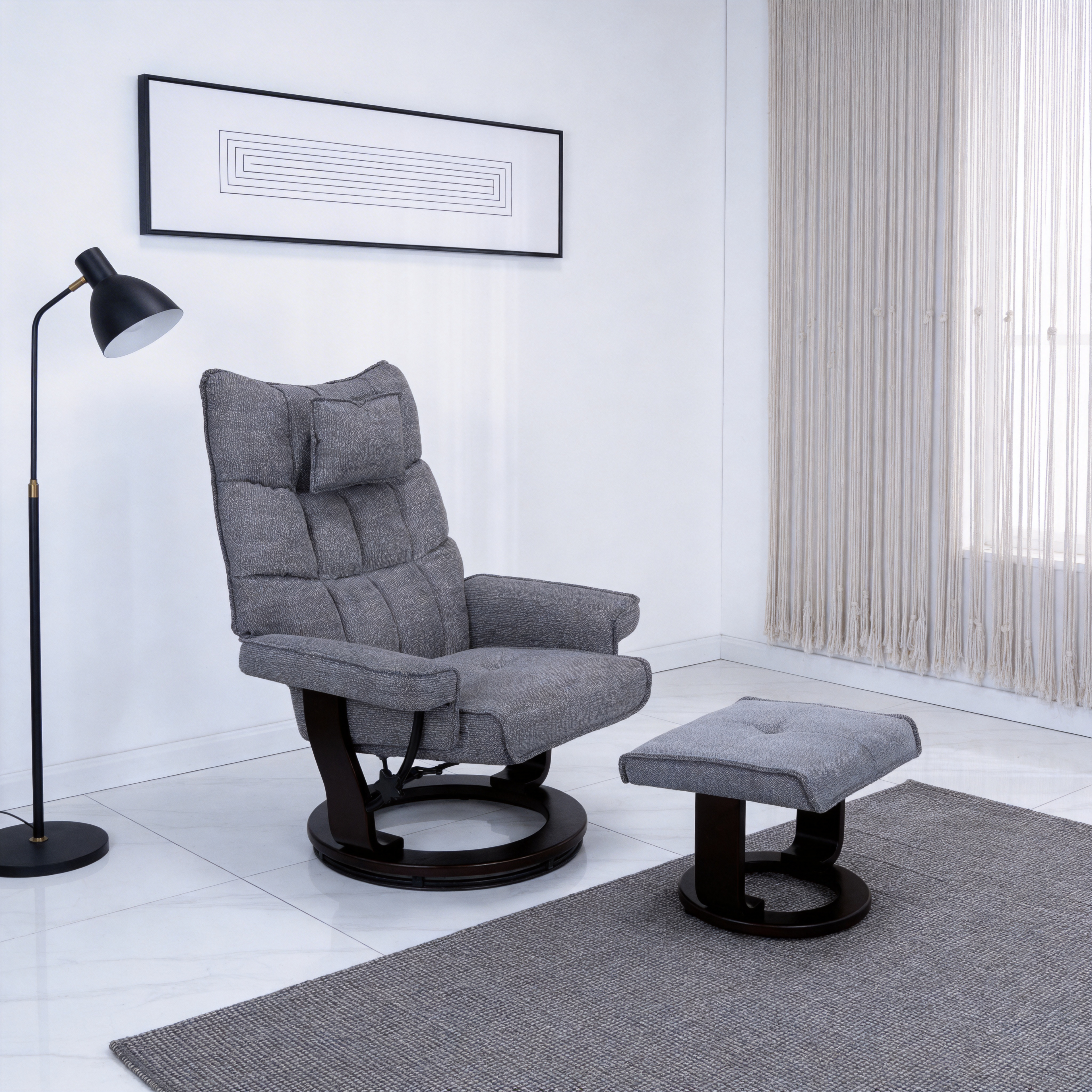 8-Point Massage Recliner with Ottoman