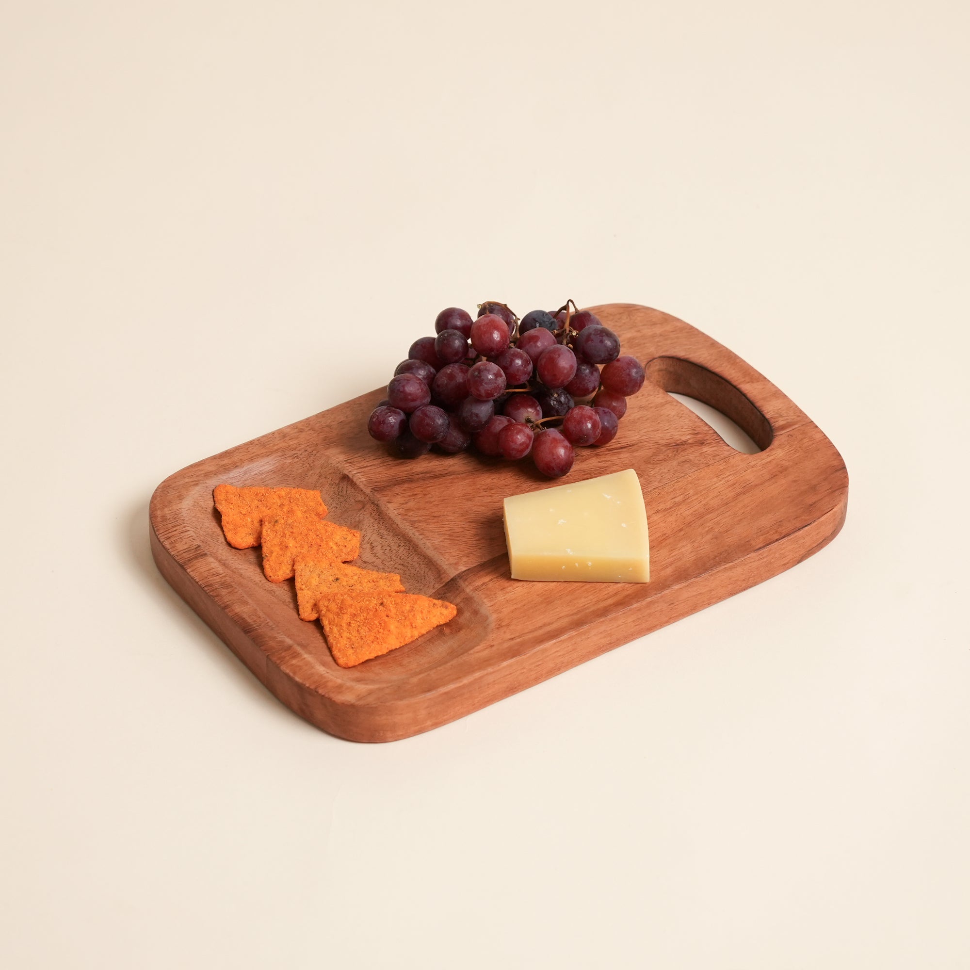 Acacia Wood Cutting Board with Built-In Handle