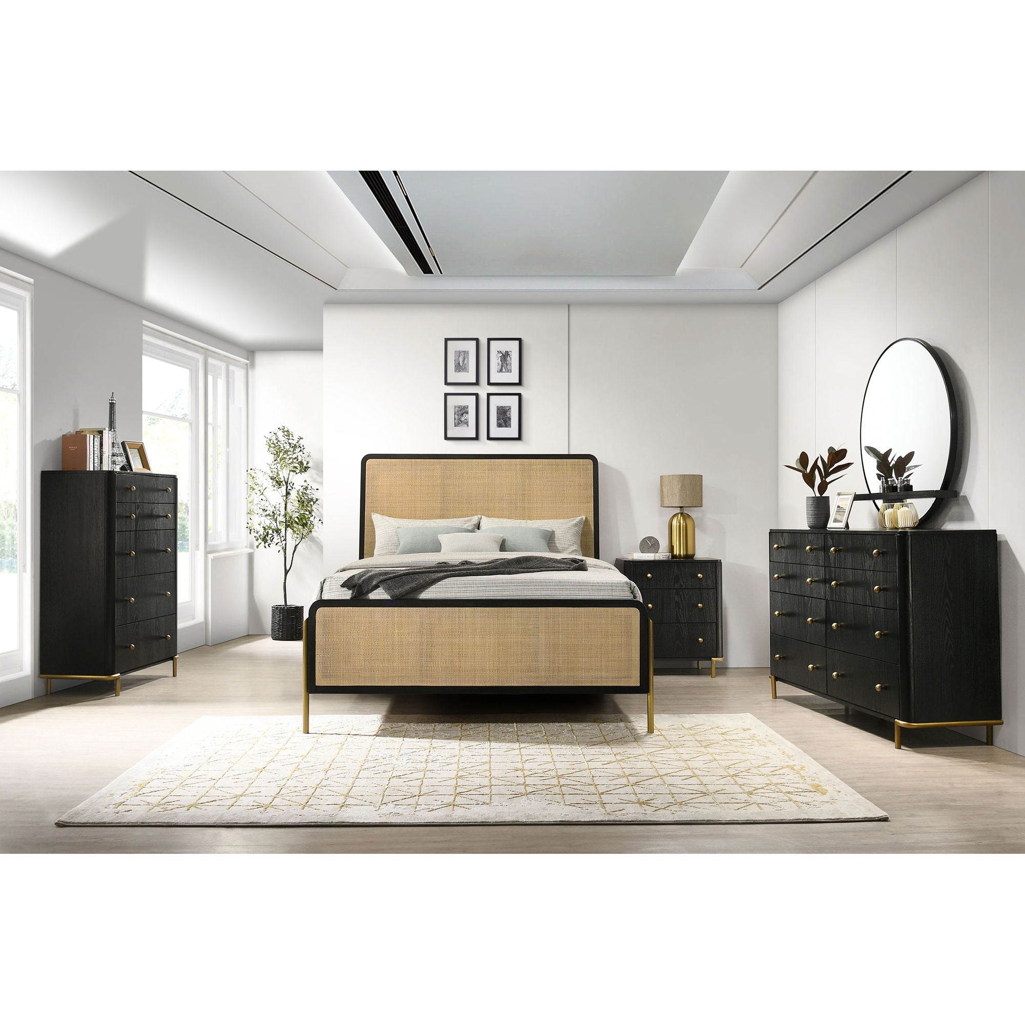 Anser - 3 Drawer Nightstand - Black