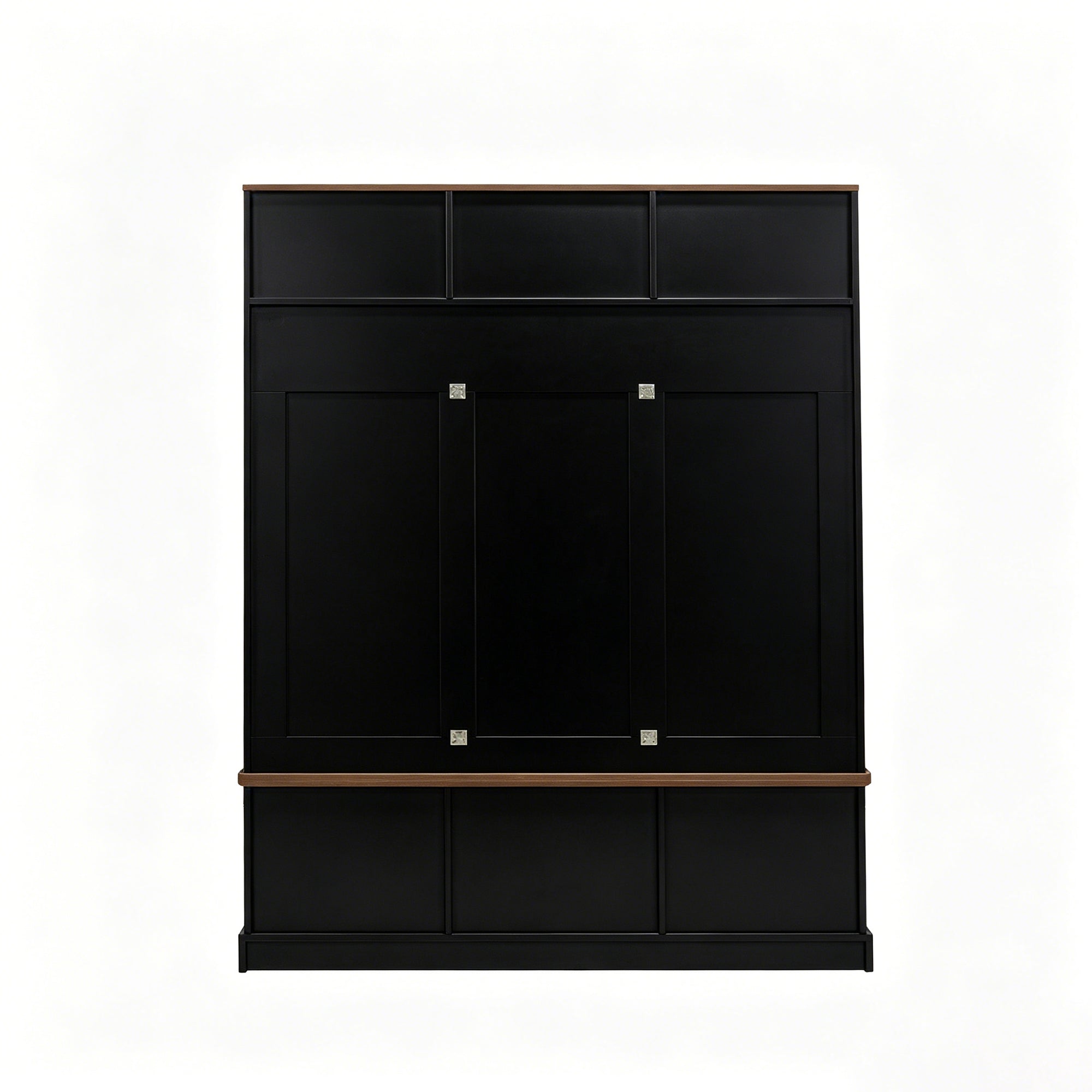 Vibe Haus 71''H Farmhouse Hall Tree with Bench and Shoe Storage
