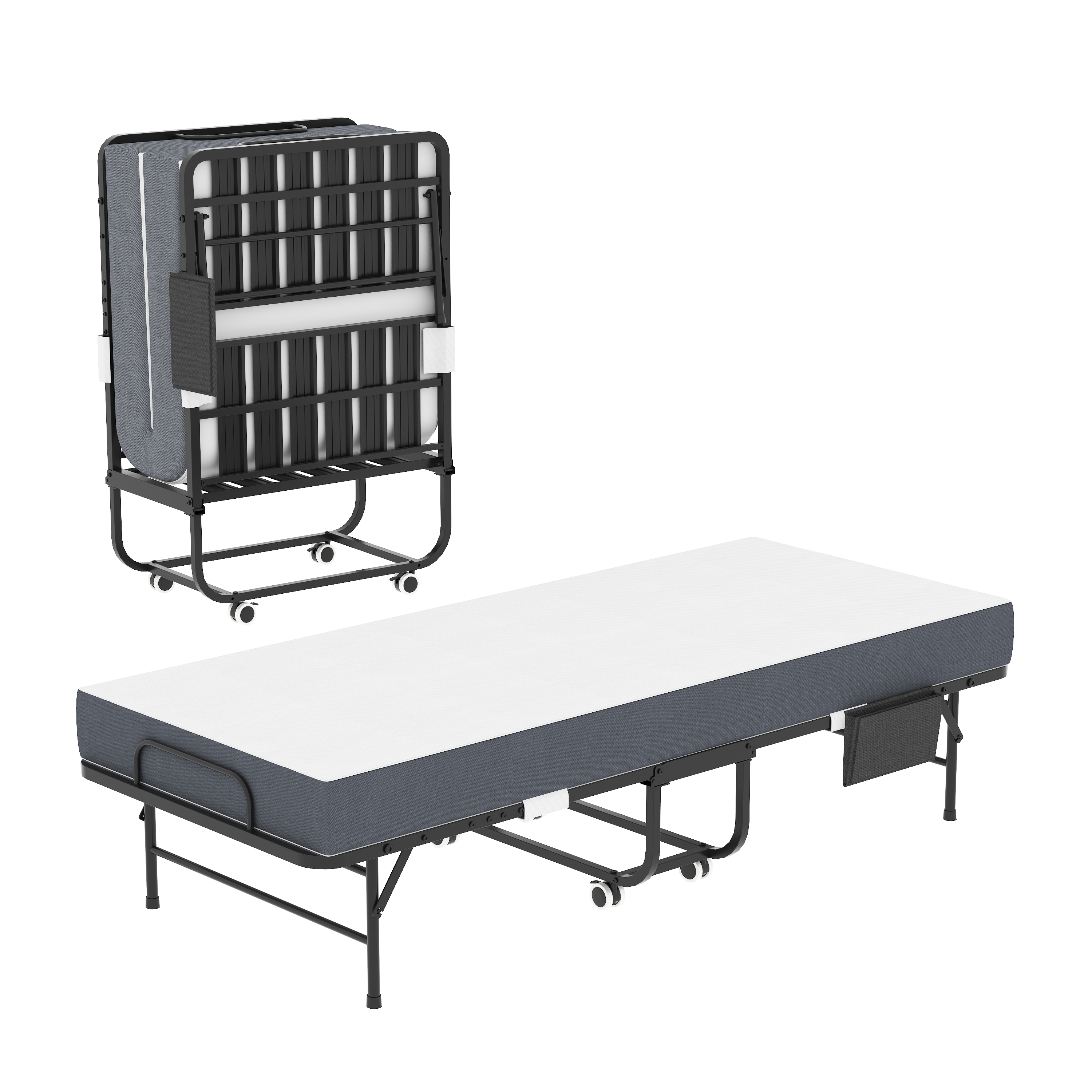 75 Inch Folding Bed with 5" Memory Foam Mattress