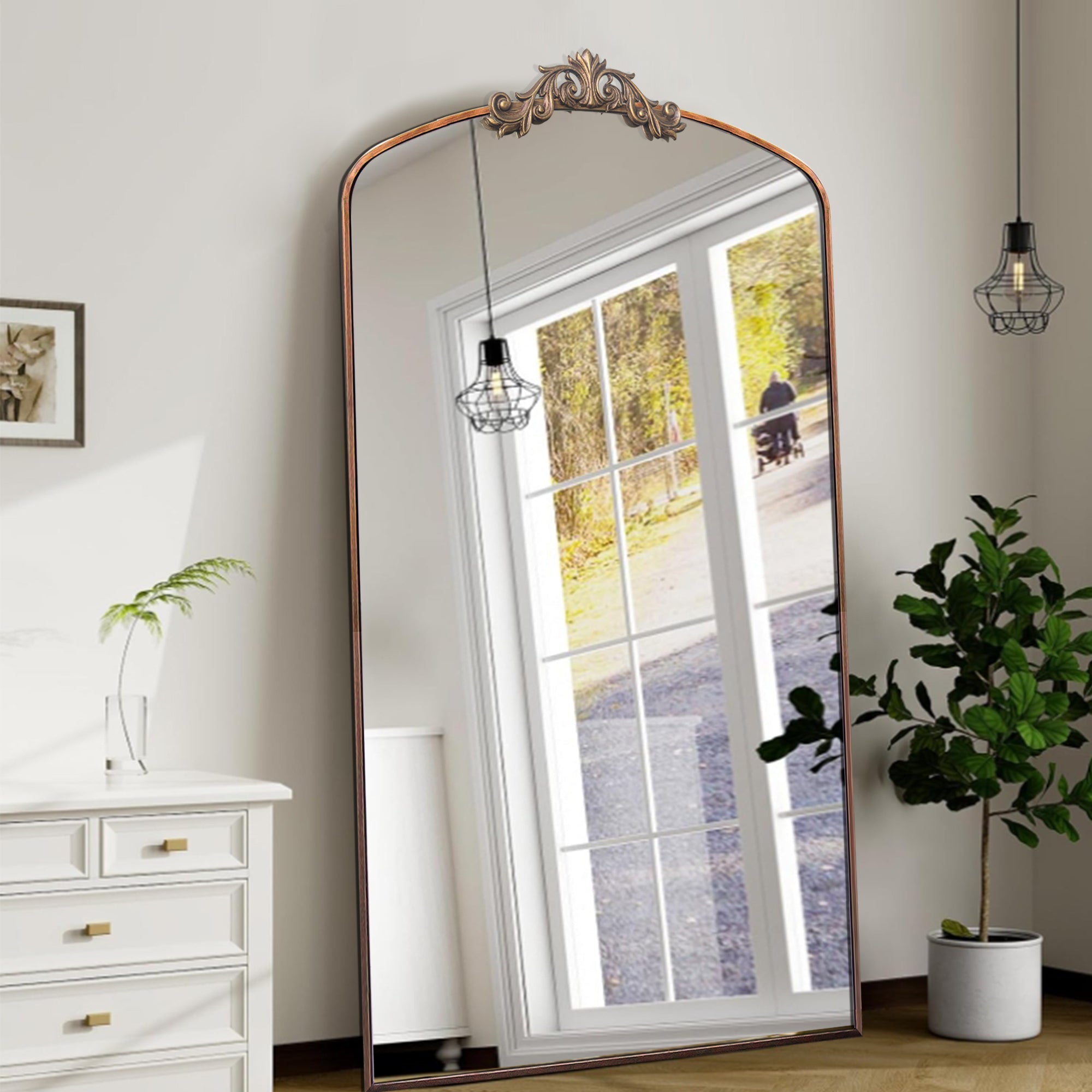 Vintage Ornate Arched Full Length Mirror