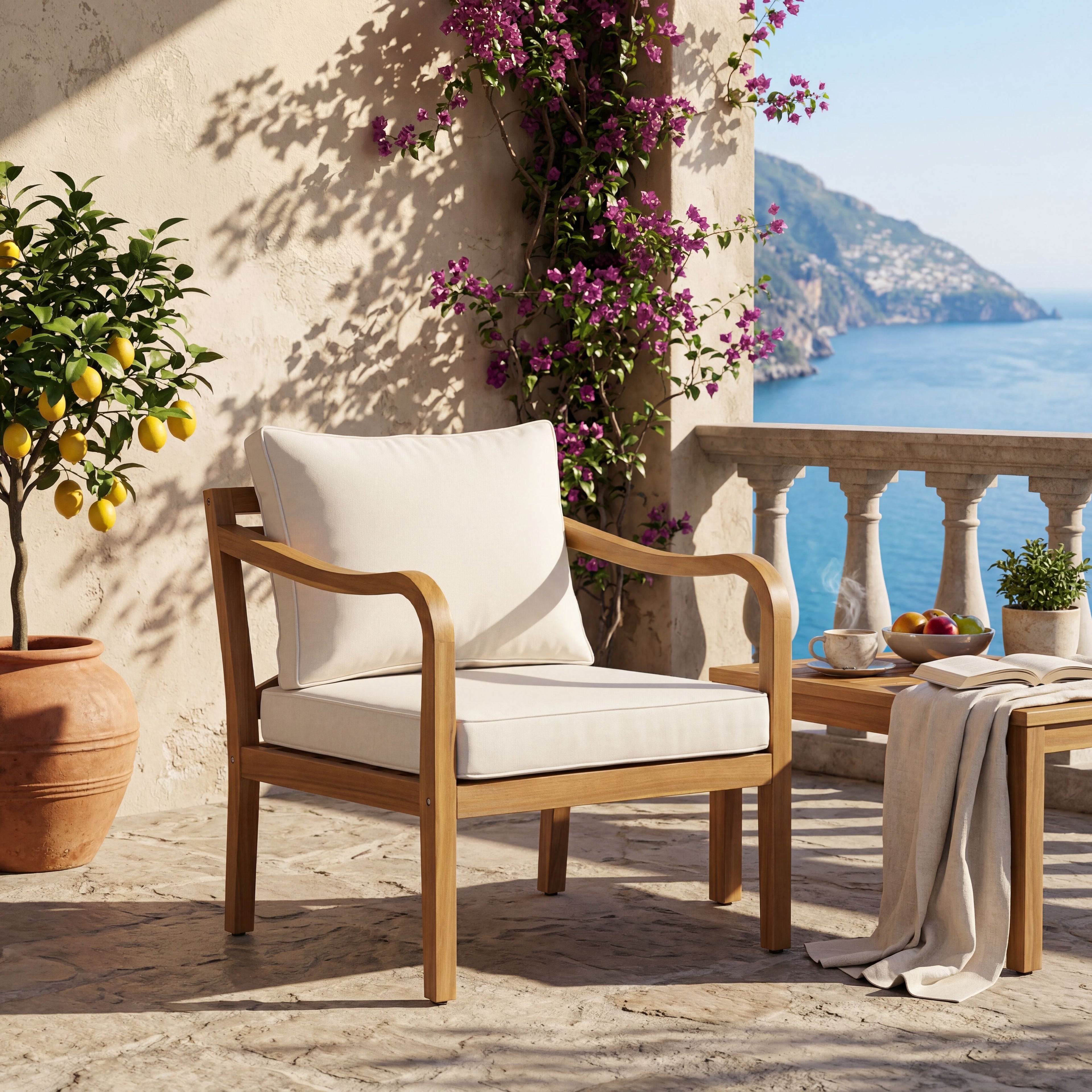 Acacia Wood Patio Furniture Club Chair