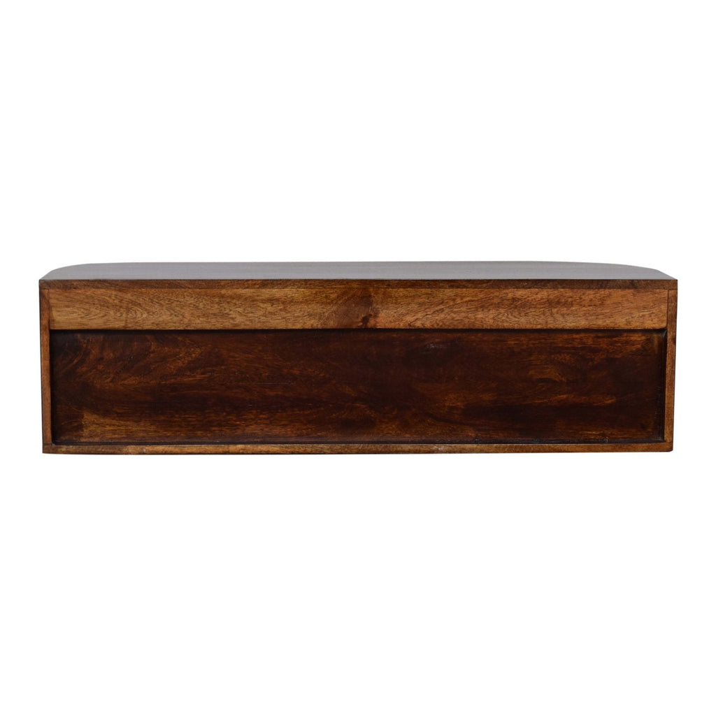 Solid Wood Chunky Chestnut Floating Bedside Table