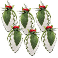 7" Iced Pinecone Ornaments – Set of 6