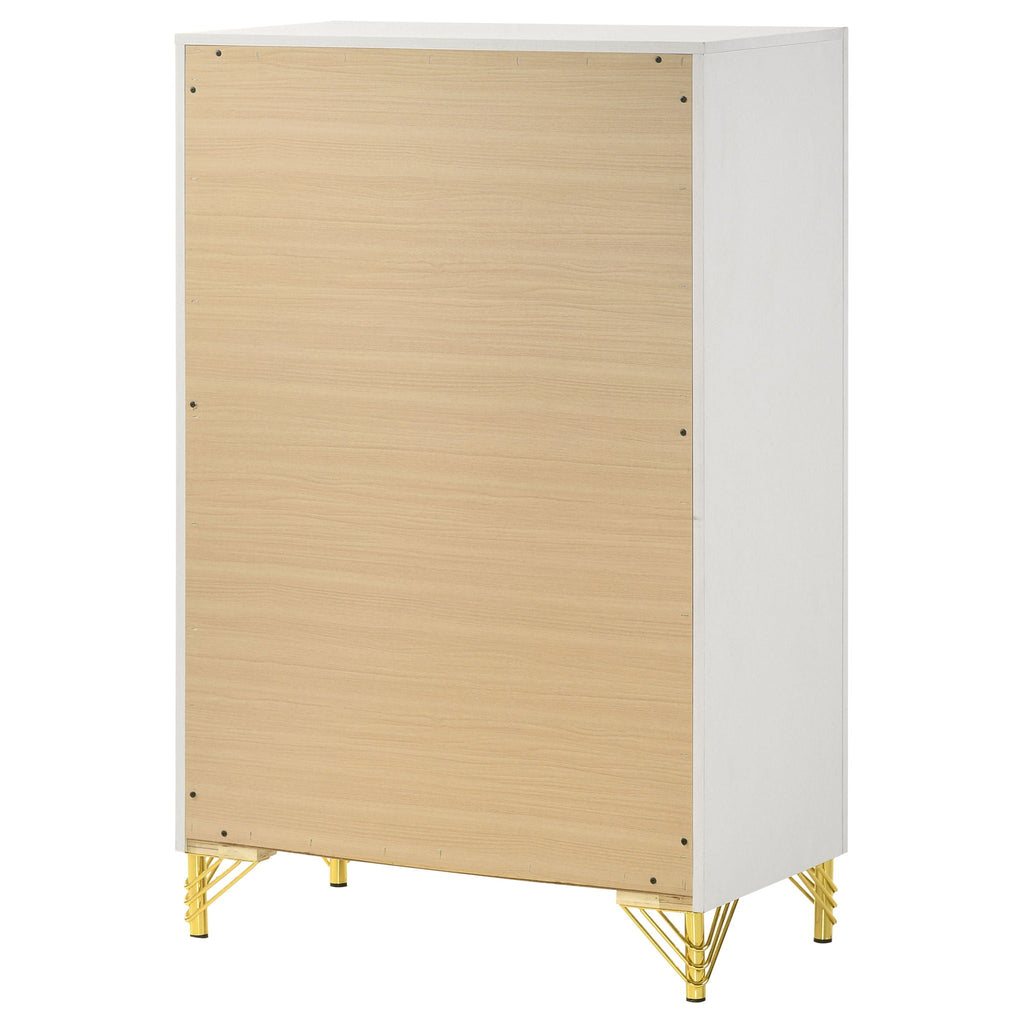 Chesney - 5 Drawer Chest With Trim - White