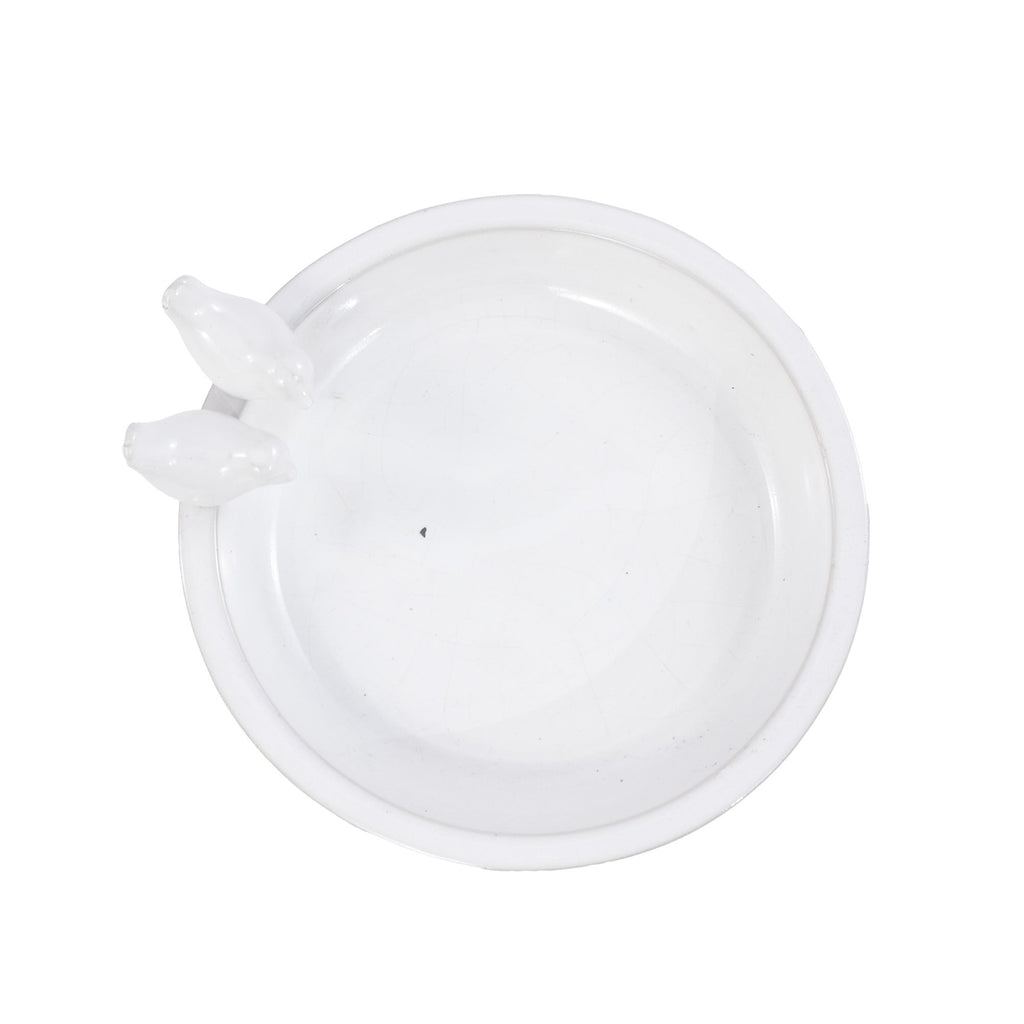 Handmade Ceramic Bird Bath - 11.8 Inch Glossy