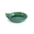Handmade Ceramic Bird Bath, 11.8 Inch Olive