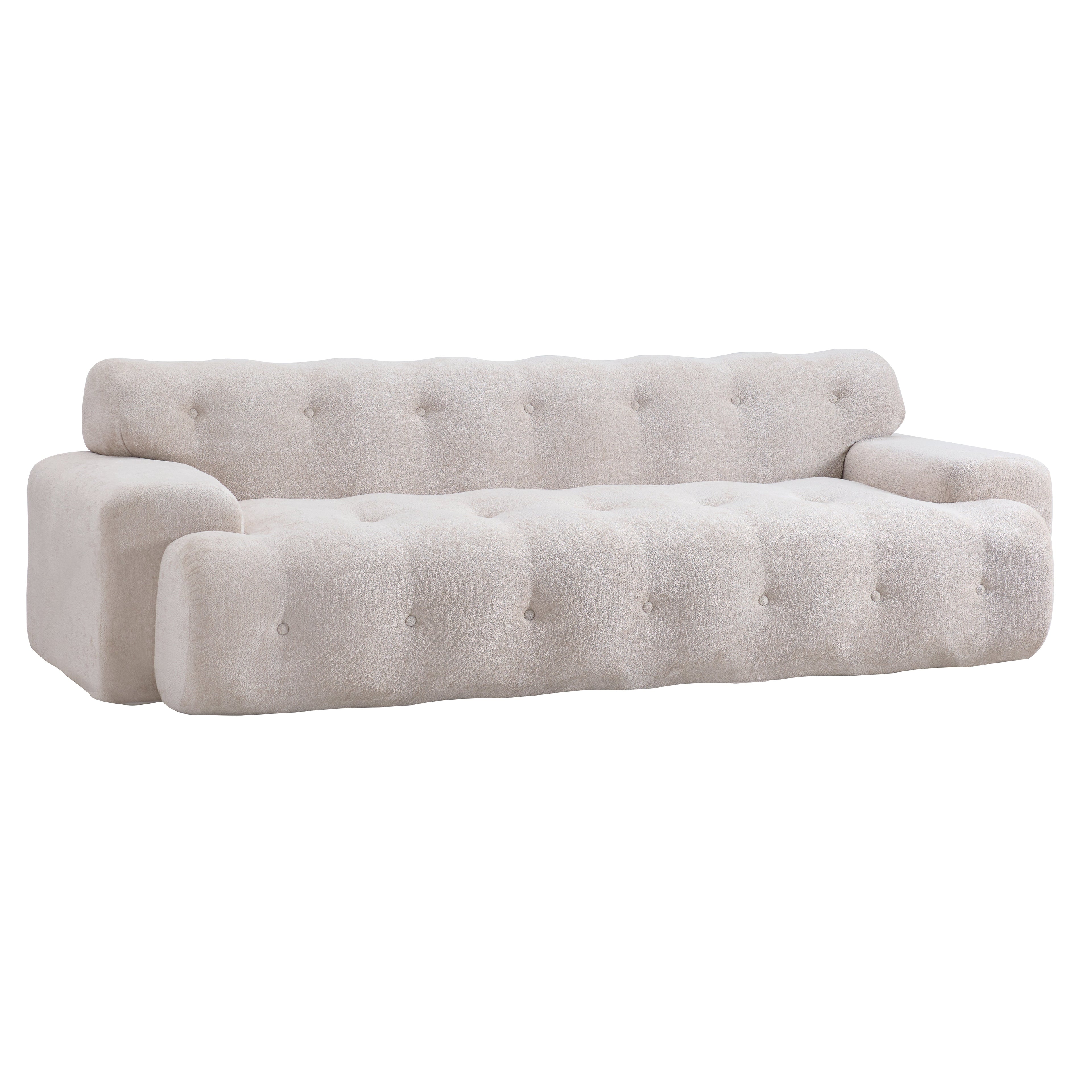 88 in. Cloud 3 Seater Chenille Sofa with Button Tufted Upholstered Couch