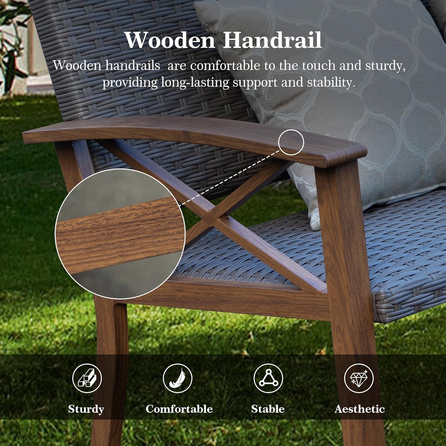 Aluminum Patio Furniture Set, 4-Piece Modern Conversation Set