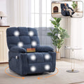 Heat Massage Electric Recliner Chair with Rocker and Swivel in Fabric