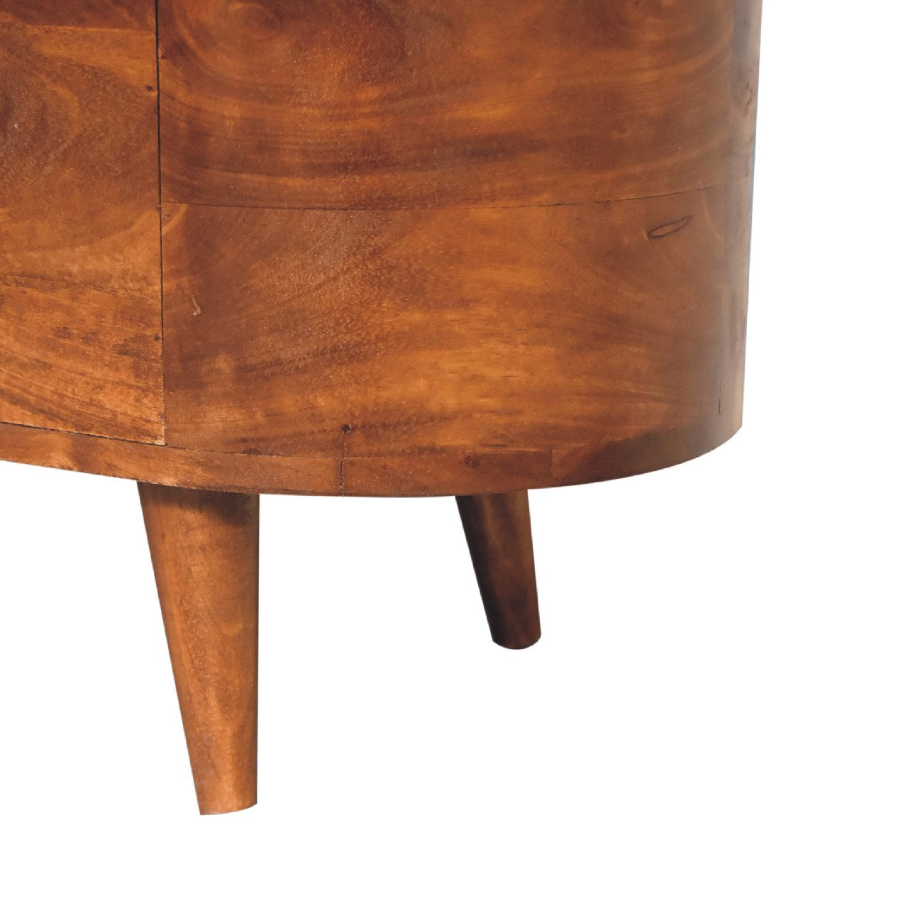 Solid Wood Chestnut Rounded Lid-Up Blanket Box