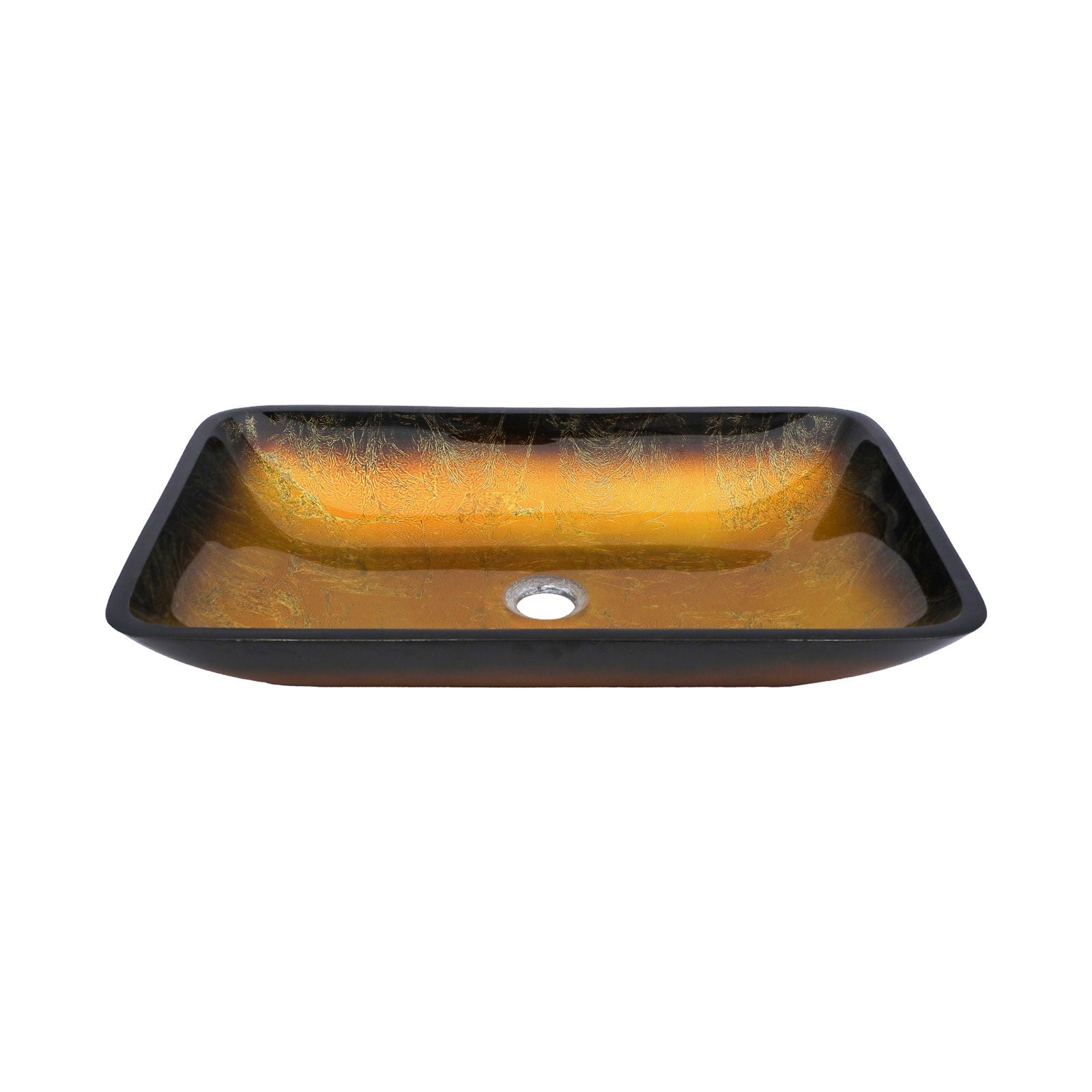 Gradient Tempered Glass Vessel Sink With Pop-Up Drain