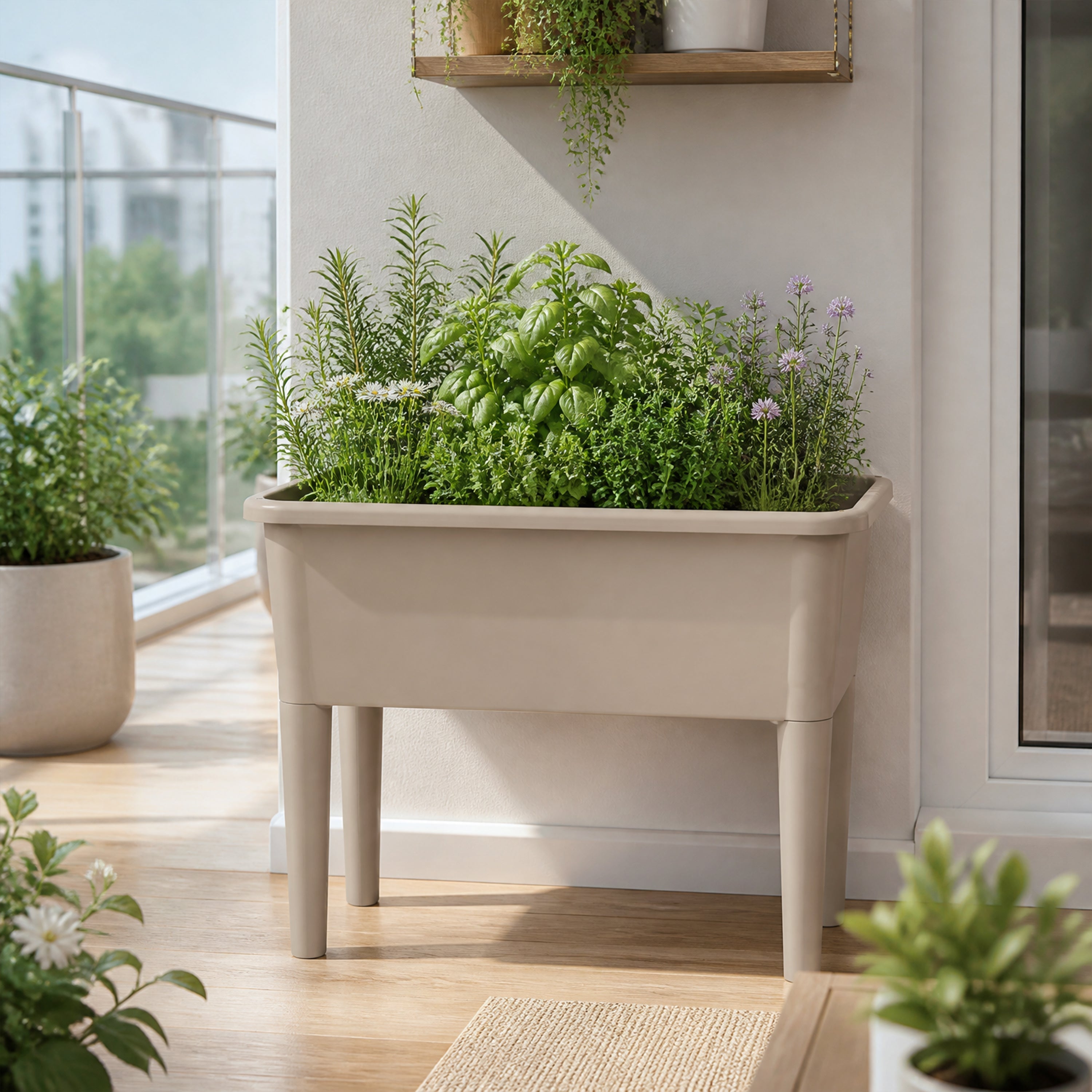 Raised Garden Bed with Ventilated Transparent Greenhouse Lid