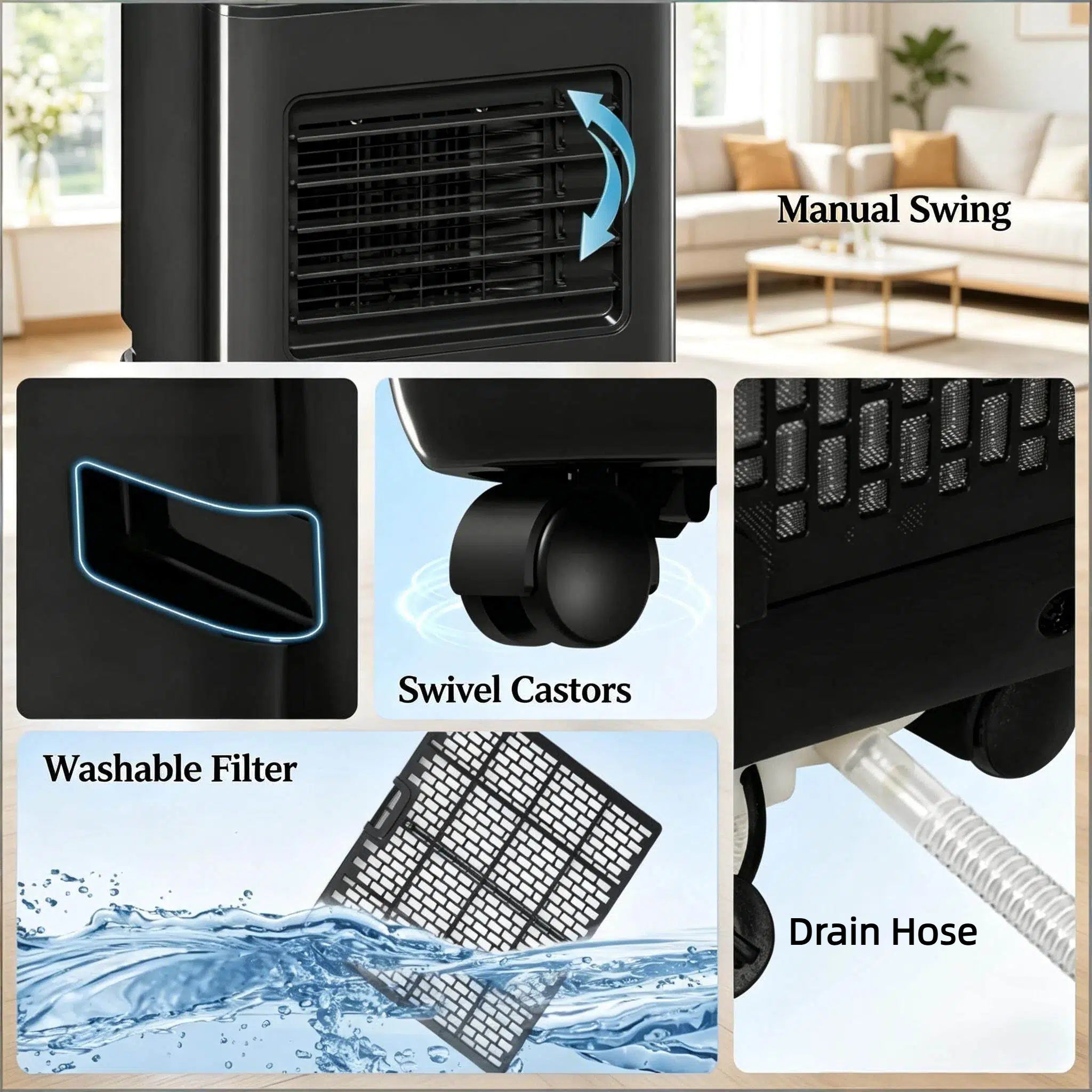 Air Conditioner with Five Modes, Portable Air Conditioner