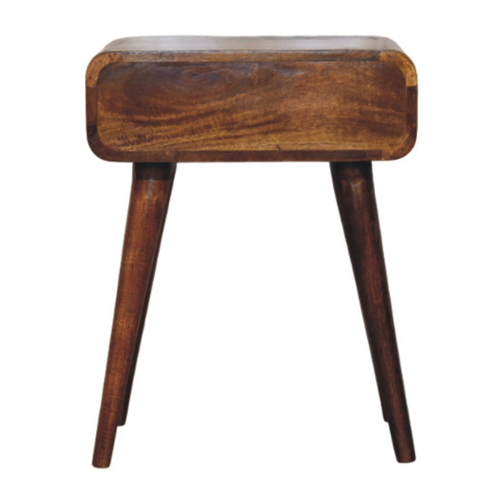 Avora Chestnut Nightstand with 1-Drawer, Nordic Legs