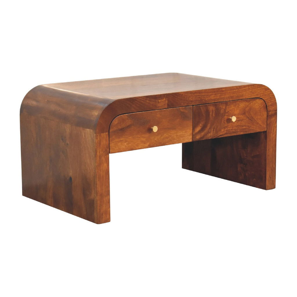 Solid Wood Darcy Coffee Table, 2-Drawers, Chestnut