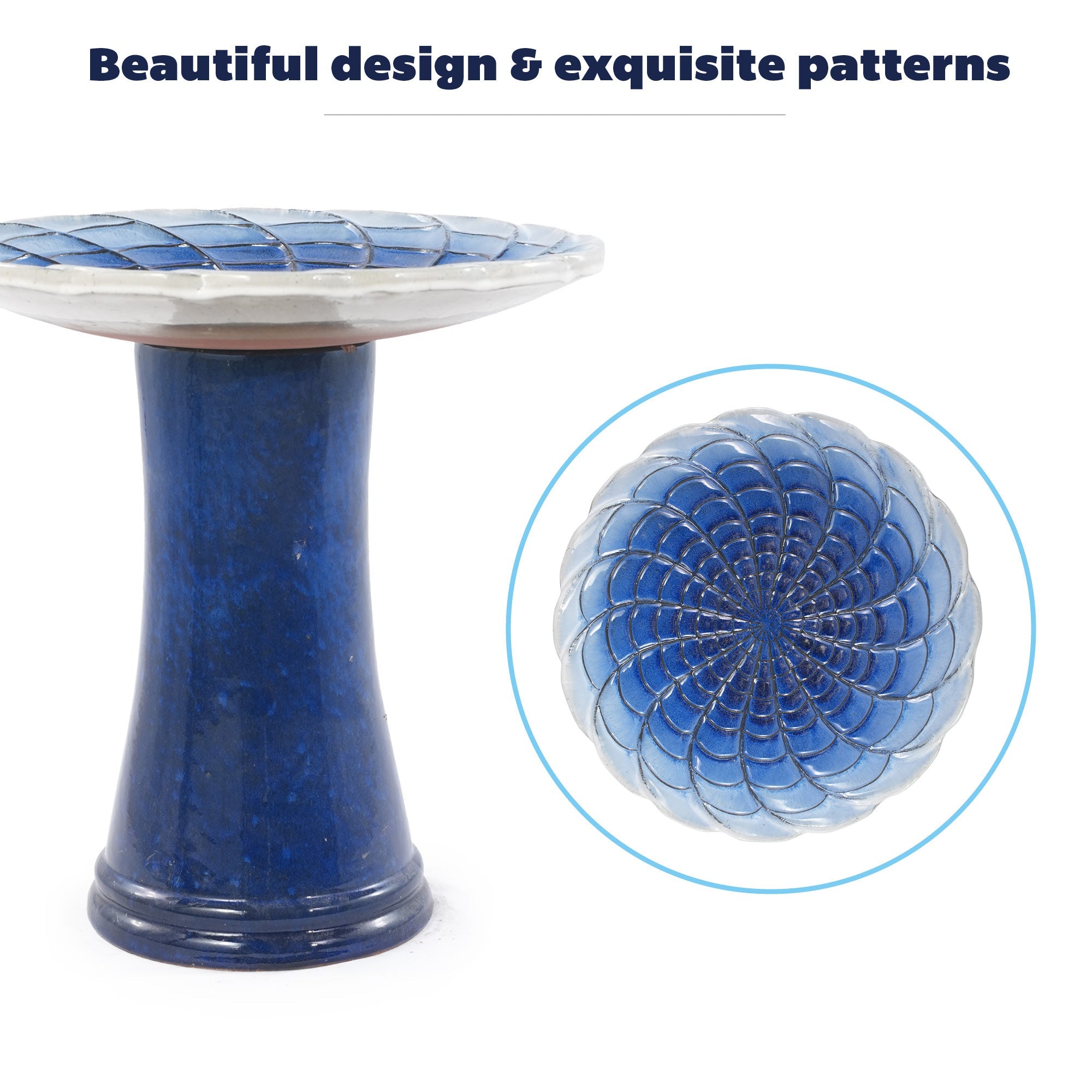 Handmade Glazed Ceramic Bird Bath