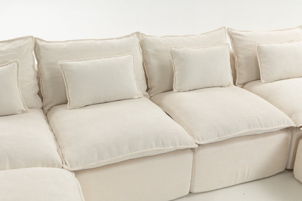 129.8" Width Cloud Couch Oversized Modular Sectional Sofa