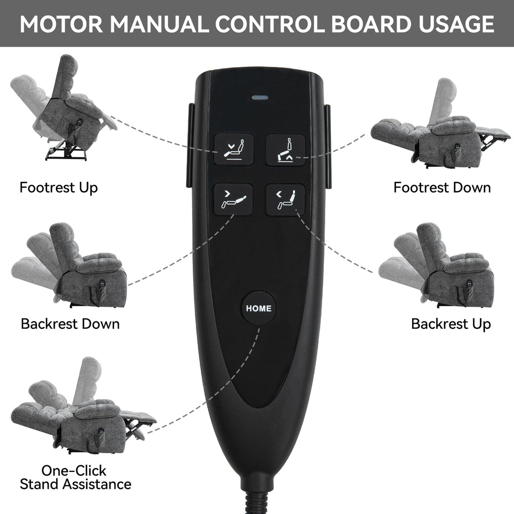 Lift Recliner Chair Heat Massage Dual Motor Infinite Position