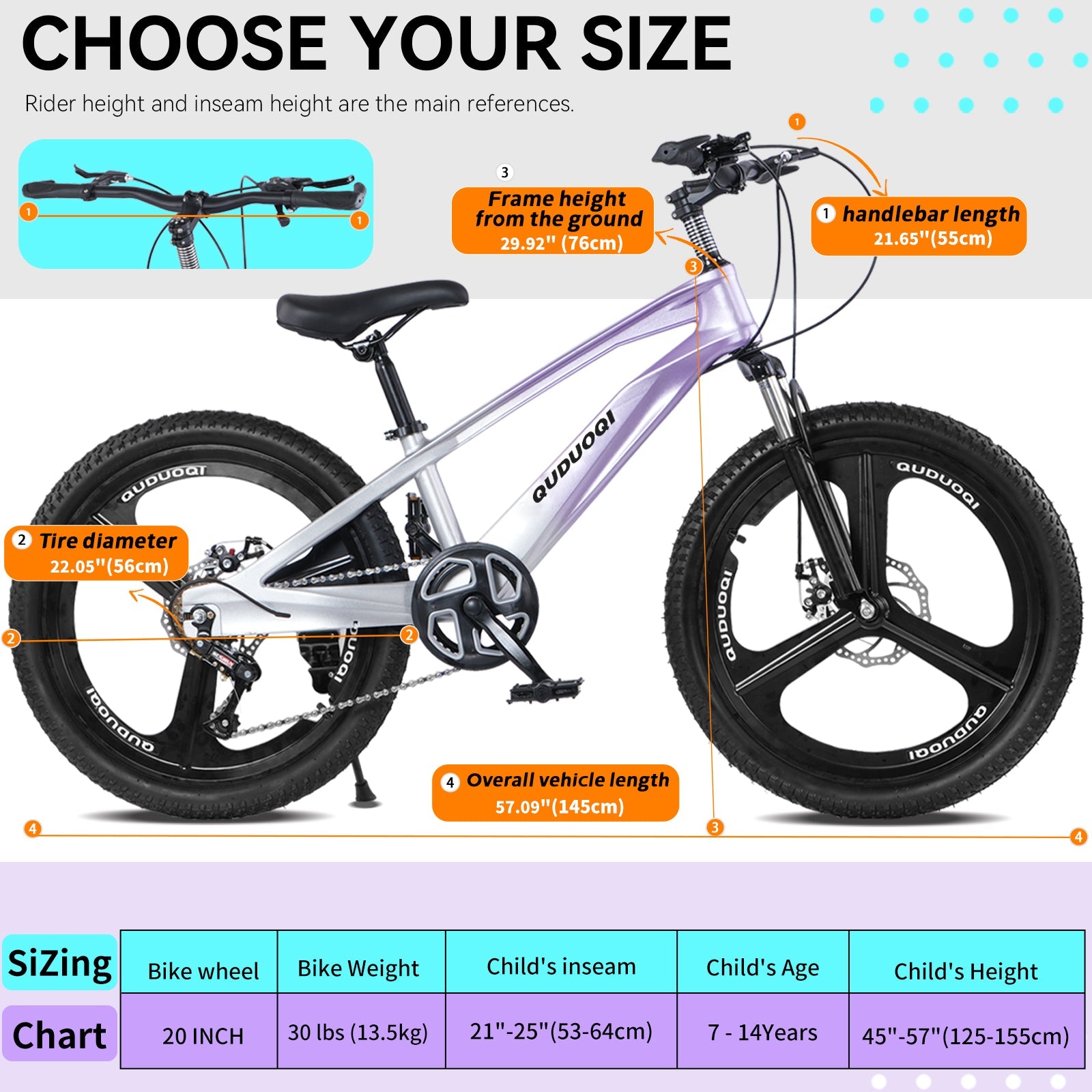 FKZNPJ 20 Inch Kids Mountain Bike