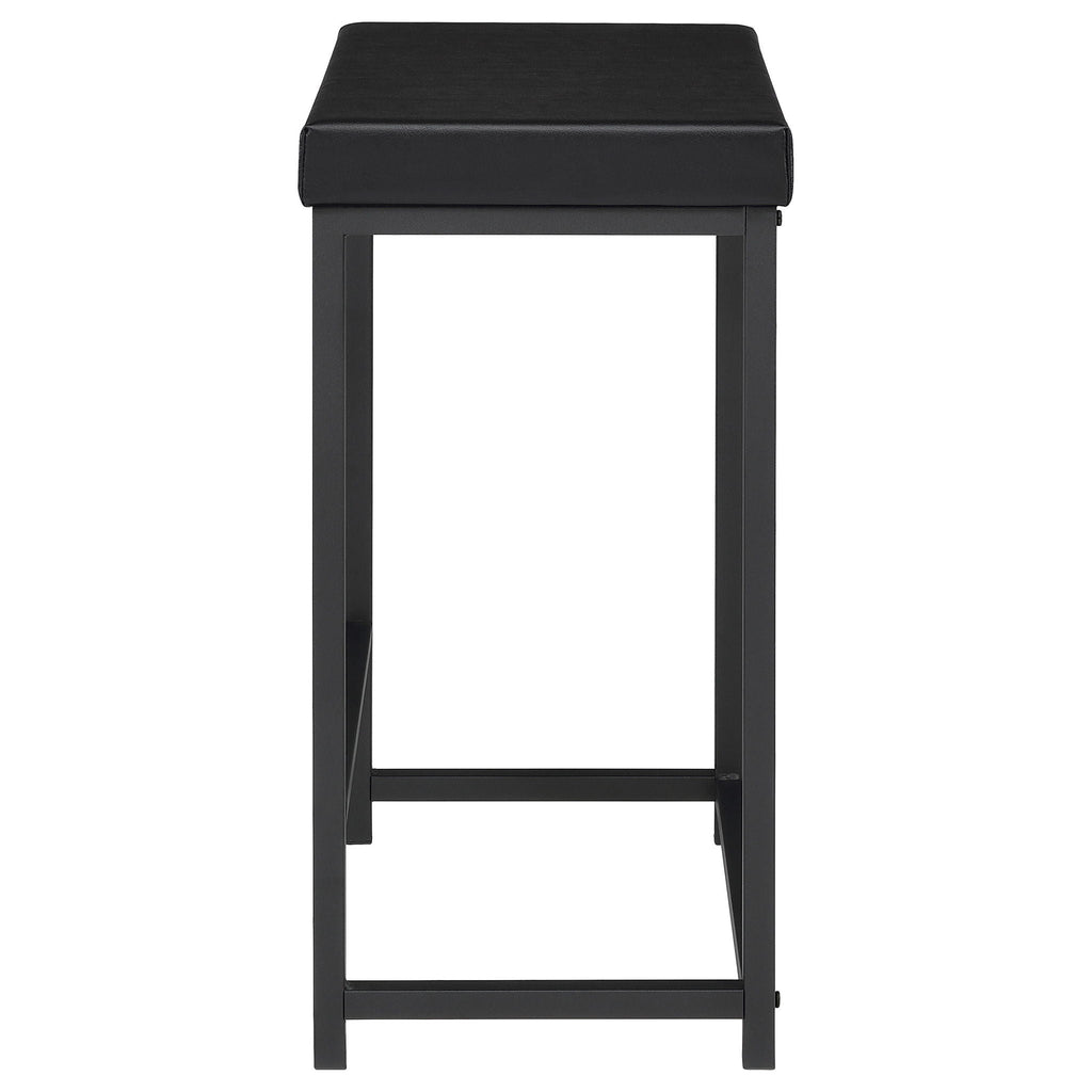 Klekner - 4 Piece Counter Height Table Set With Nesting Tables And Backless Stools - Charcoal