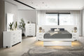 Jessica 6-piece Queen LED Bedroom Set Snow White