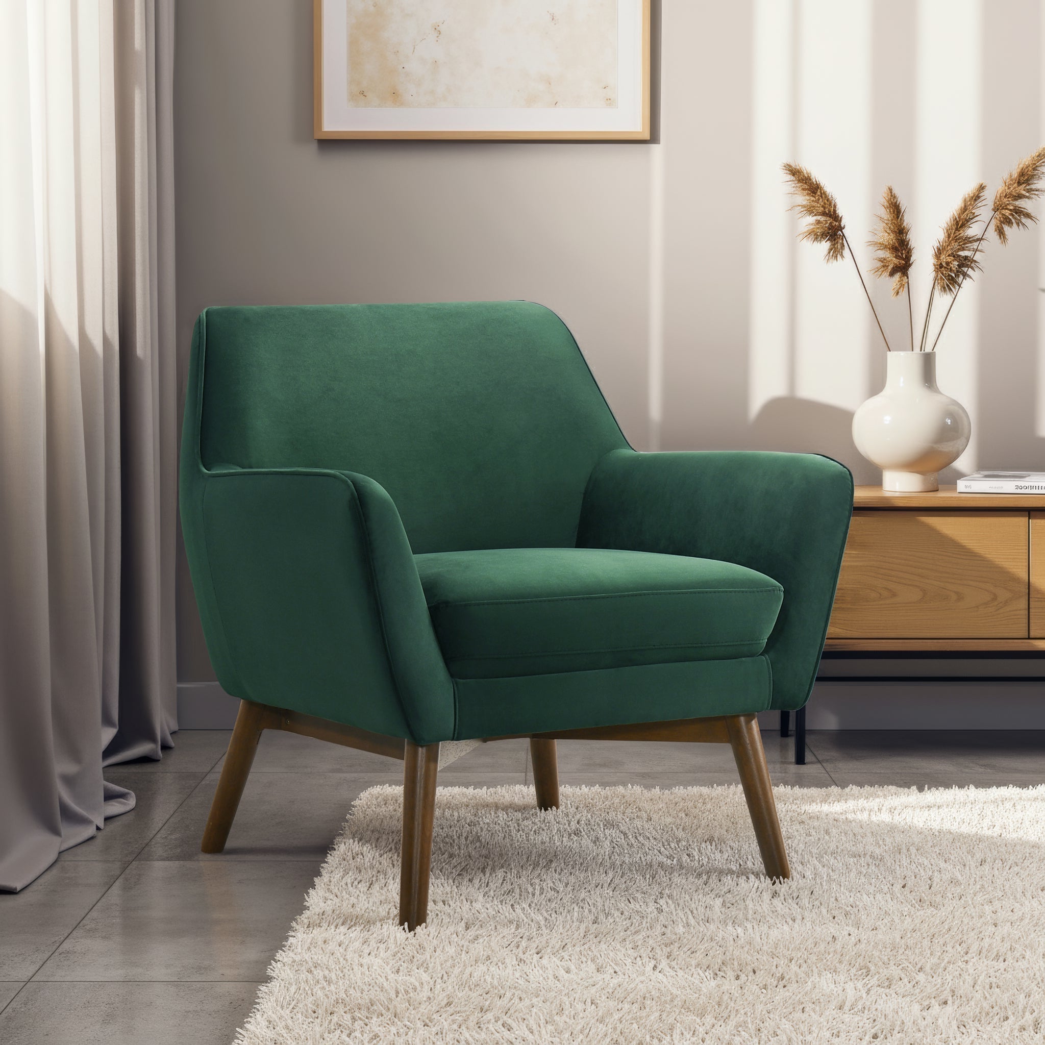 Panom Forest Velvet Accent Chair