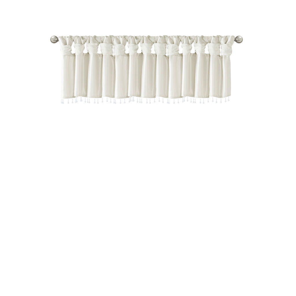 Lightweight Faux Silk Valance With Beads