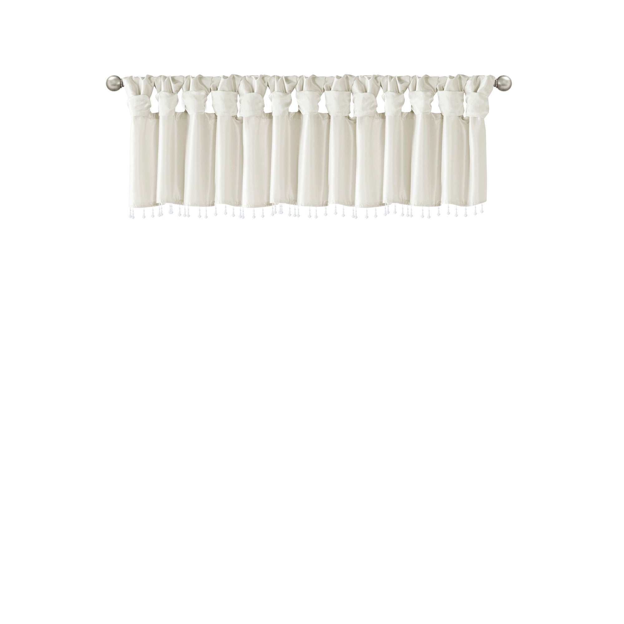 Lightweight Faux Silk Valance With Beads