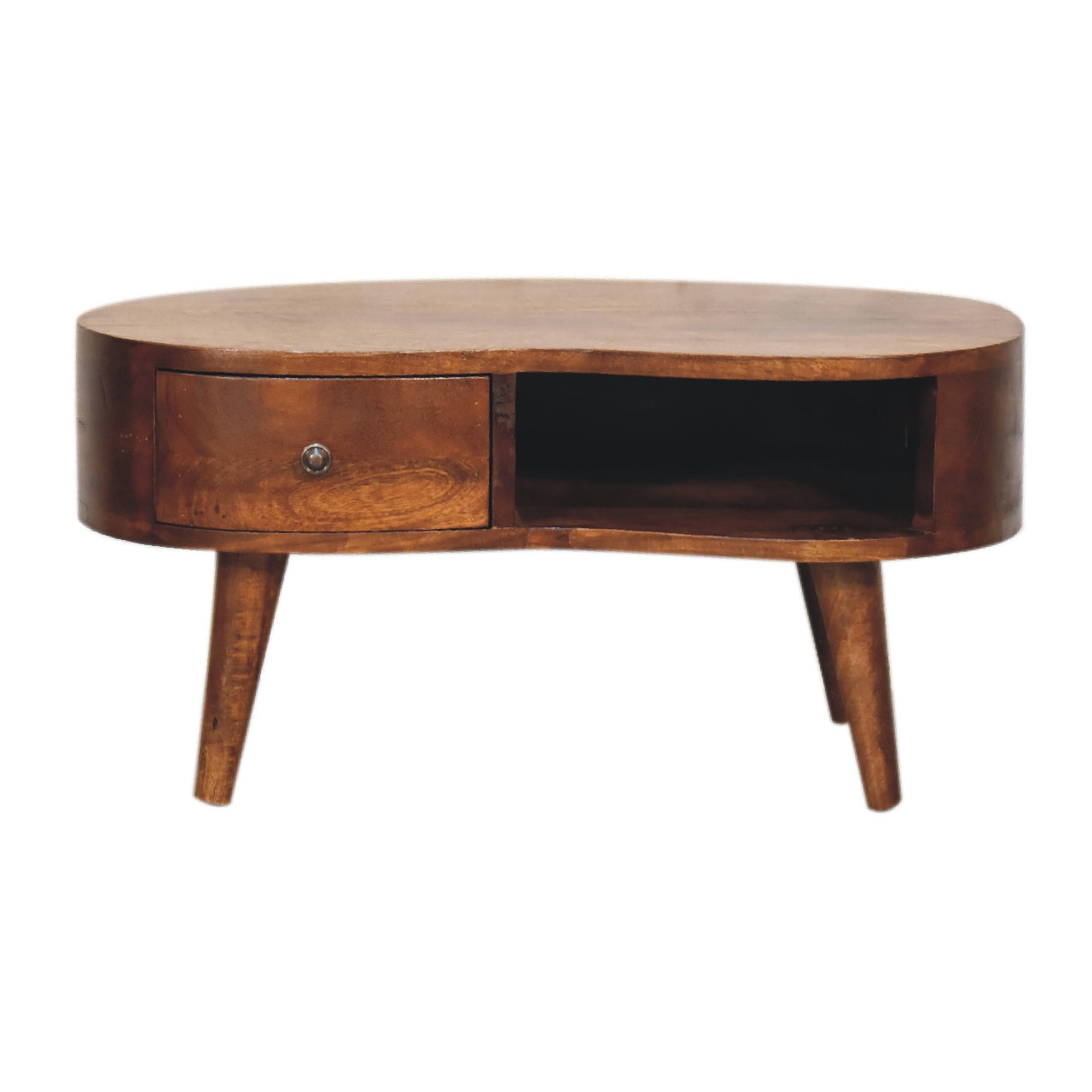 Solid Wood Mini Chestnut Wave Coffee Table