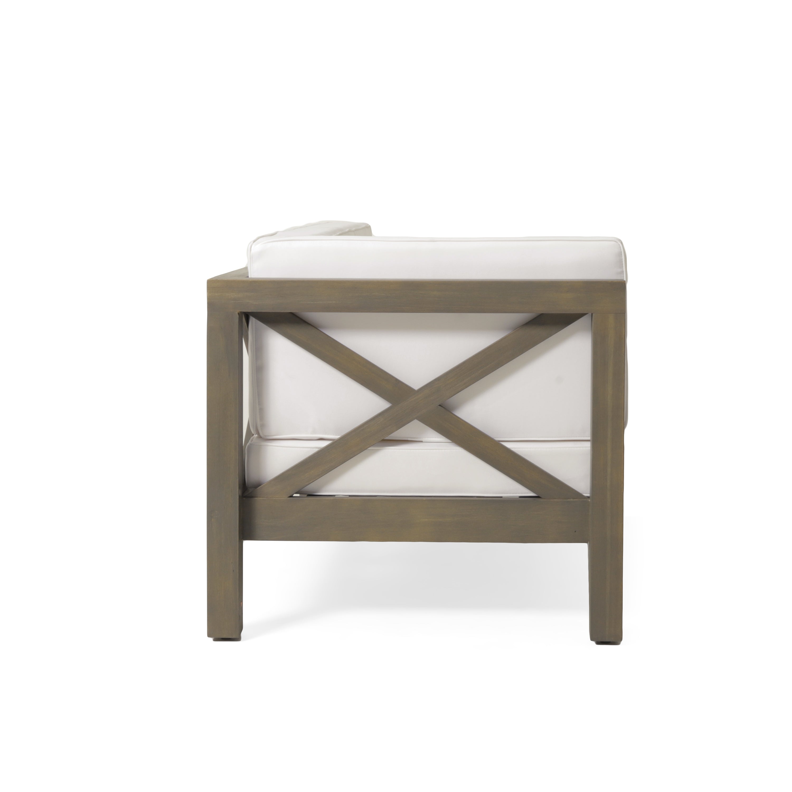 Brava X-Back 4-Piece White Outdoor Sofa Set