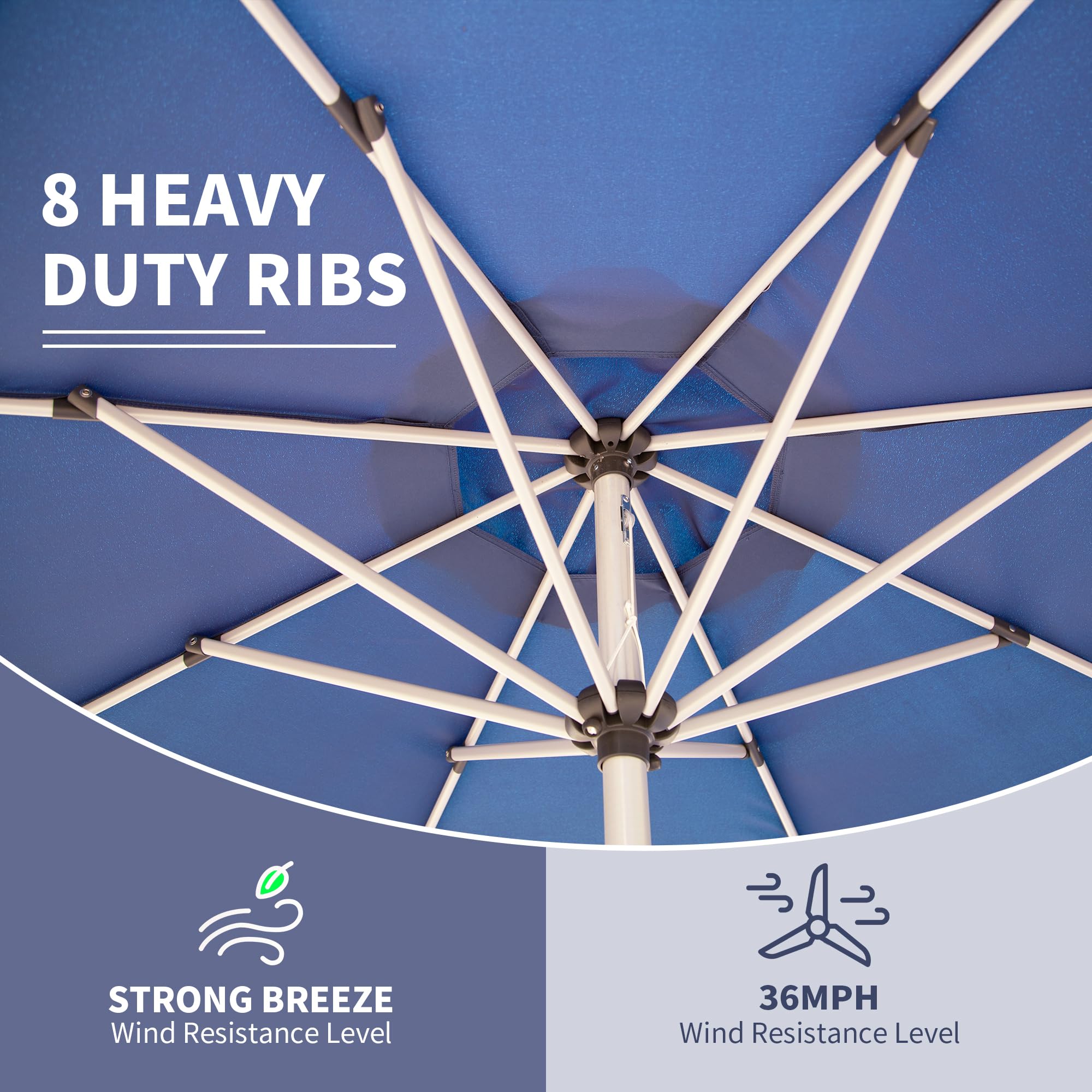 10FT Patio Umbrella - Navy Blue
