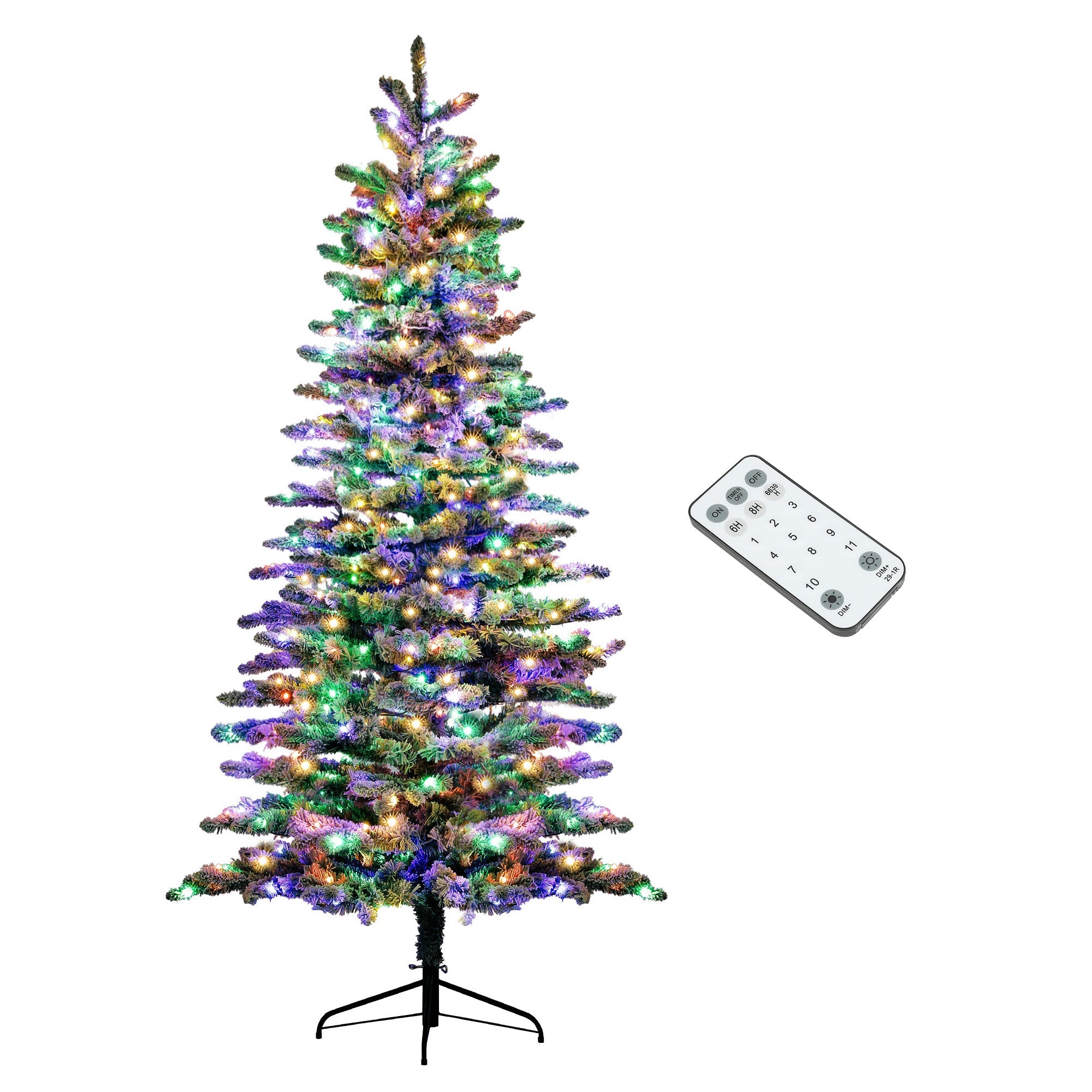 HOMCOM 7.5 ft Pre-Lit Mountain Pine Artificial Christmas Tree