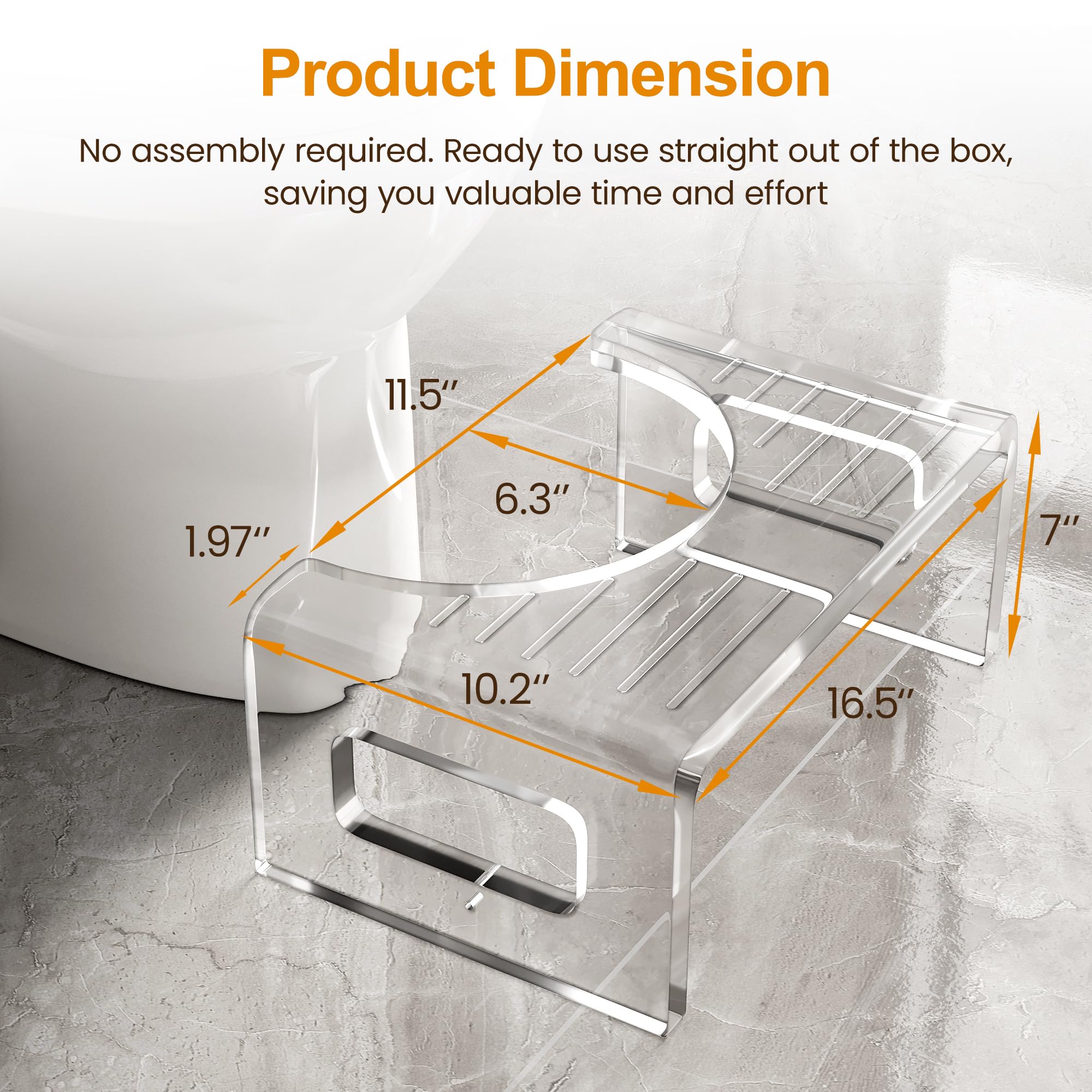 7'' Tall Acrylic Toilet Stool