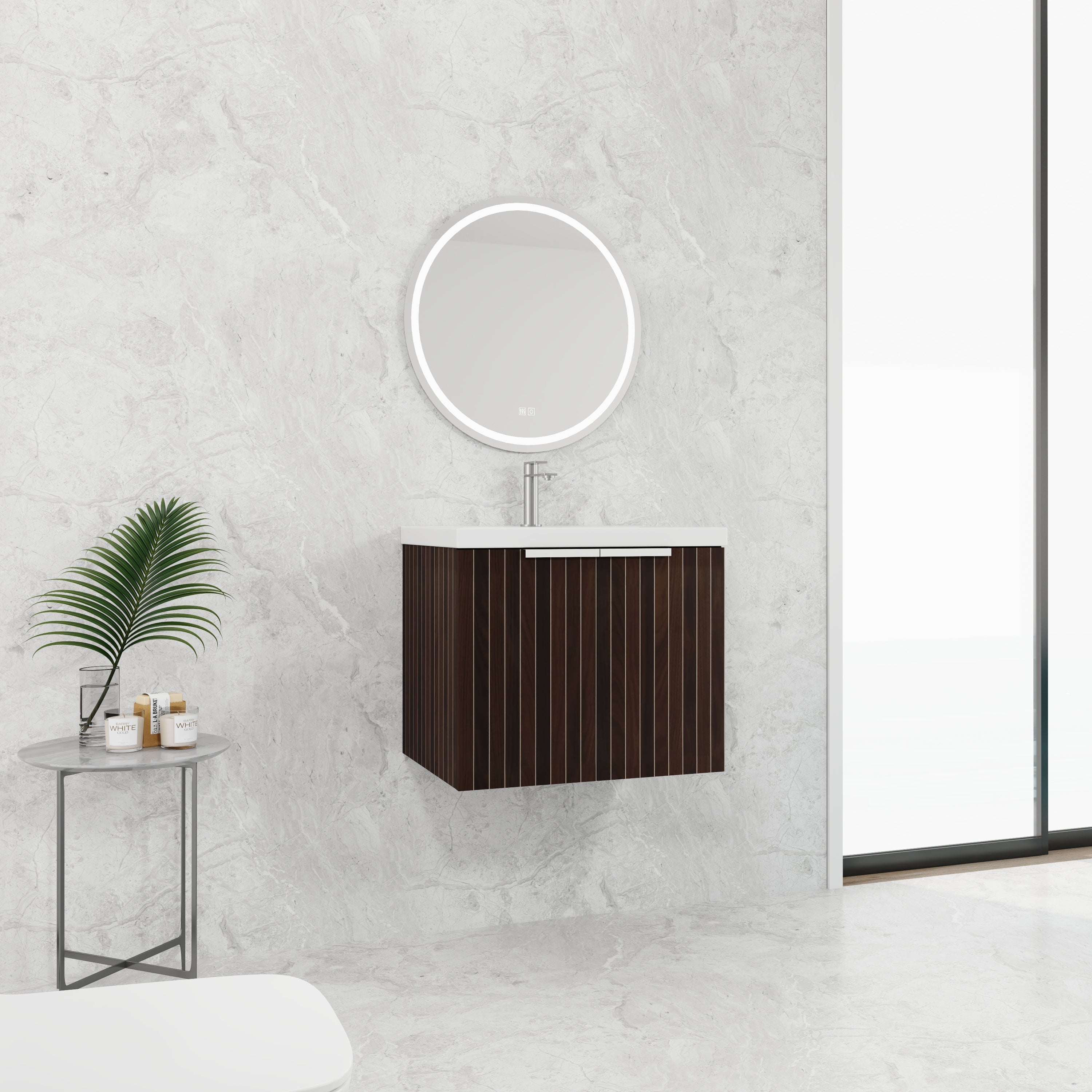 24 Inch Bathroom Cabinet With Resin Sink