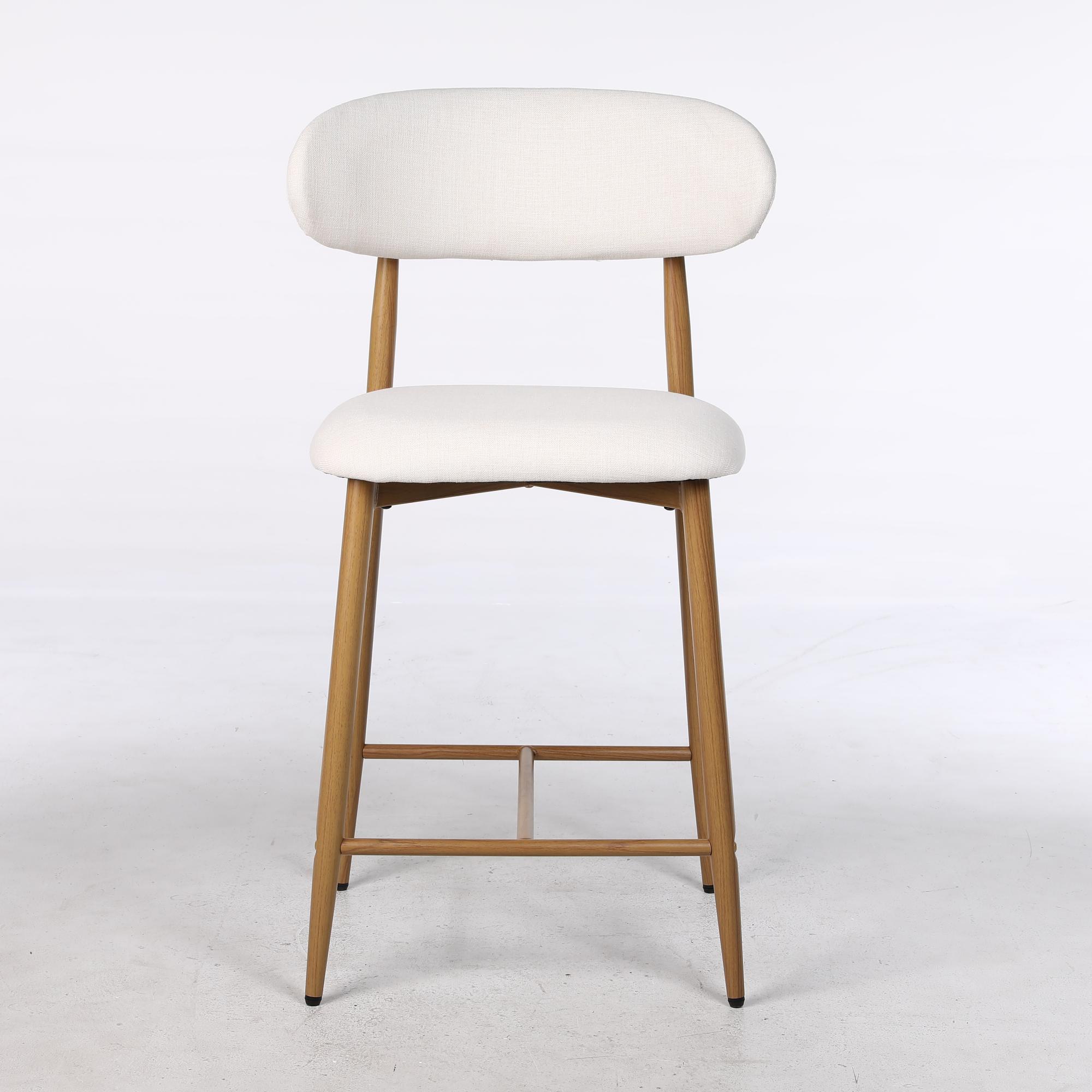 Upholstered Counter Height Bar Stools For Kitchen Island (Set of 2) - Beige