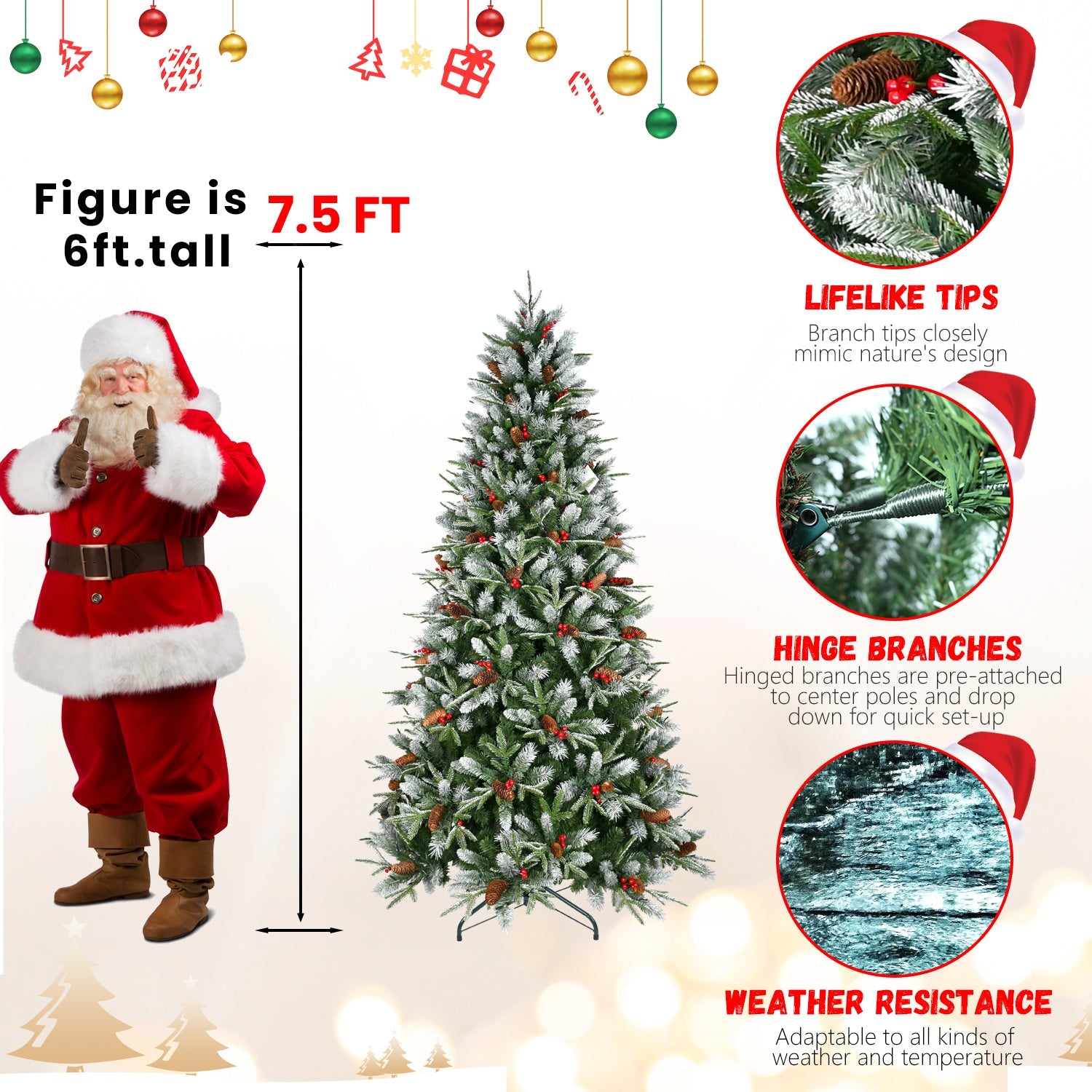 7FT Christmas Tree with 2178 Tips