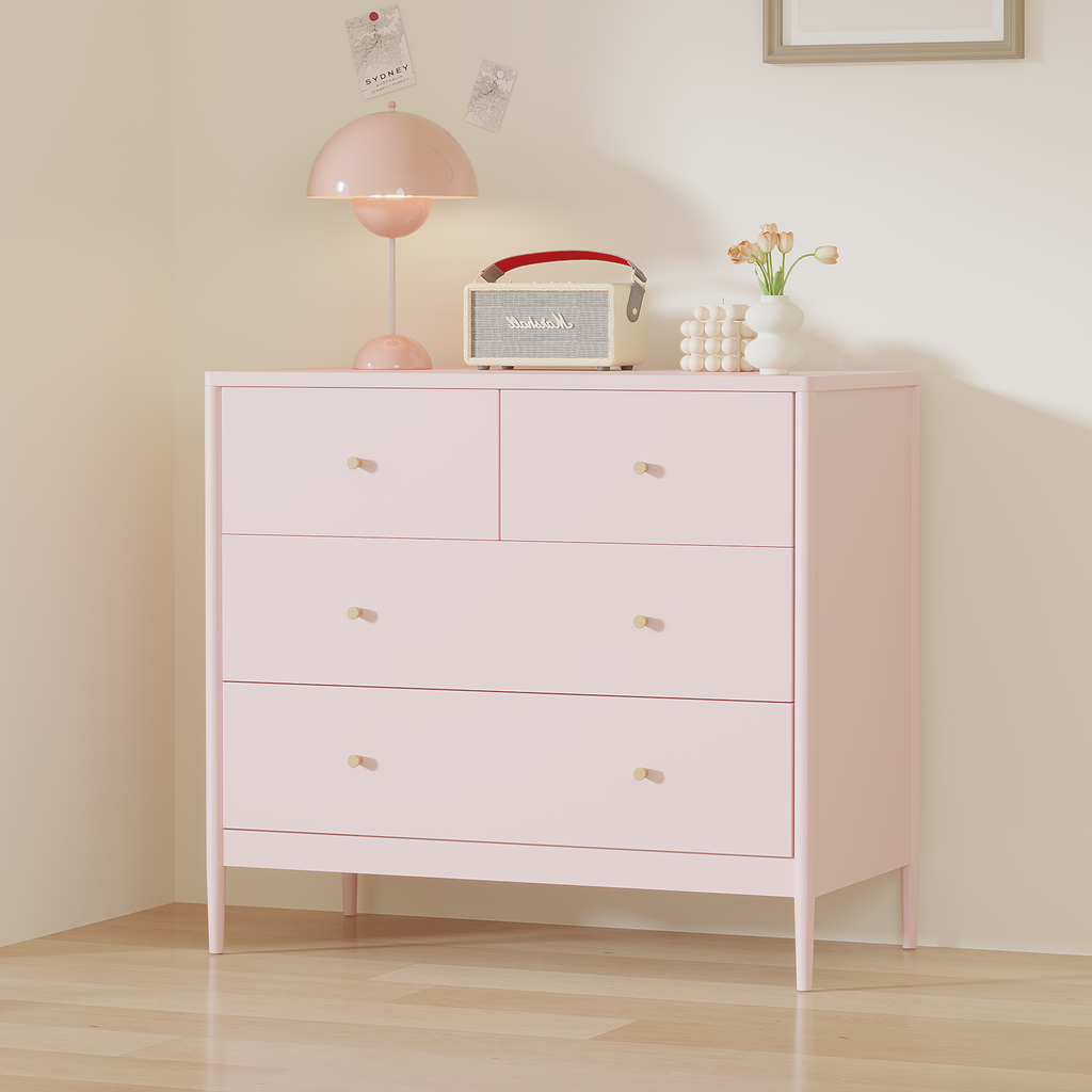 Pink 4-Drawer Kids Dresser